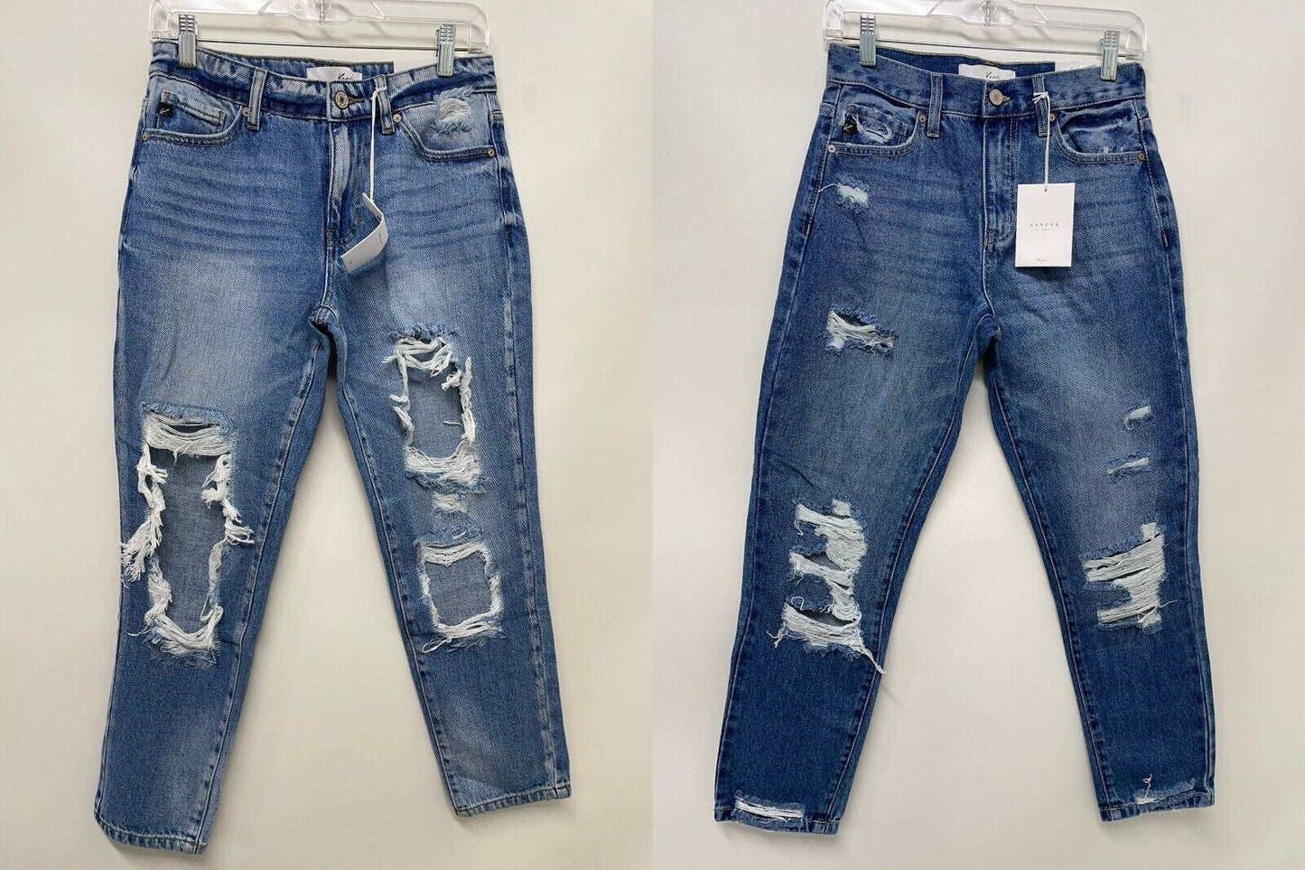 Kancan Womens 3/25 Lot 2 Mom Kerrigan Relaxed Bonnie Jeans Boyfriend High Waist