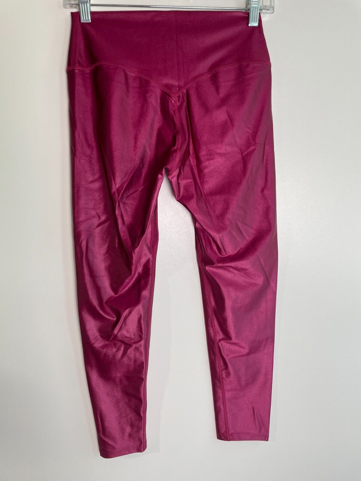 Erin Oprea Womens L Droppin' Beets High Rise 7/8 Legging Burgundy Metallic Shine