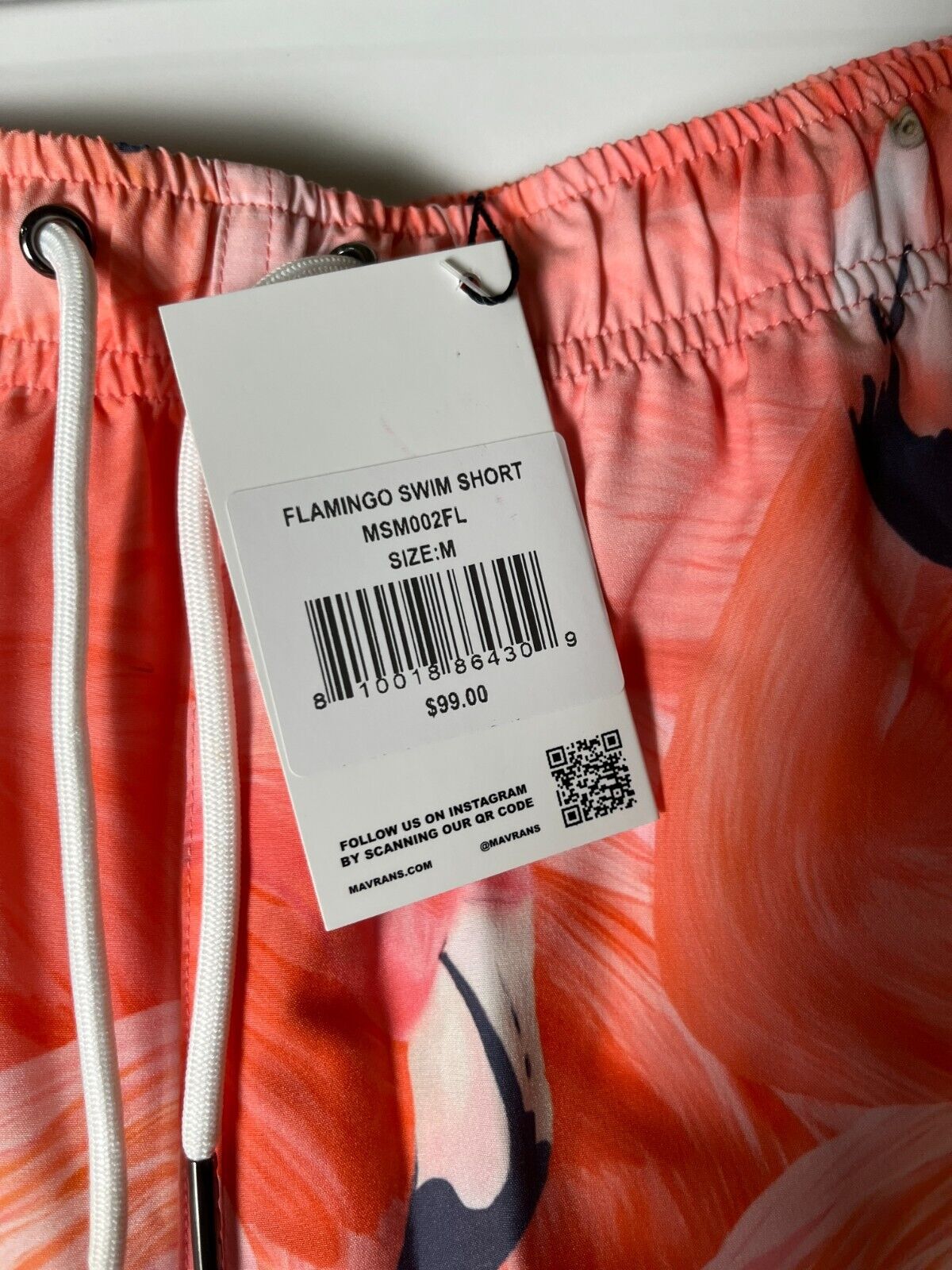 Mavrans Men's M Flamingo Swim Shorts Pink Mesh Liner Trunk Boardshorts MSM002FL