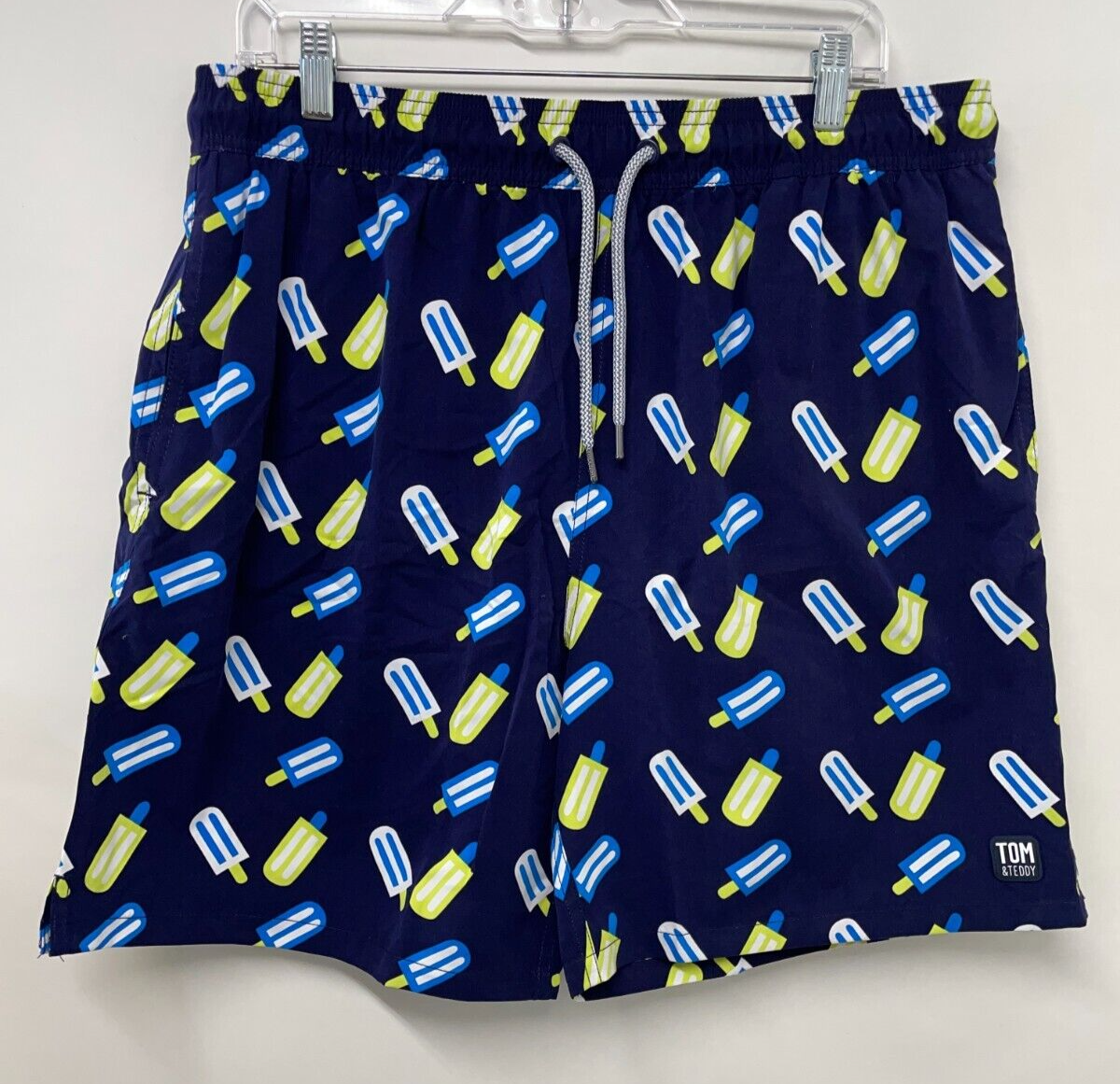 Tom & Teddy Mens XL Swim Trunks Blue & Lime Ice Lollies Swimsuit UPF 50+ NWT