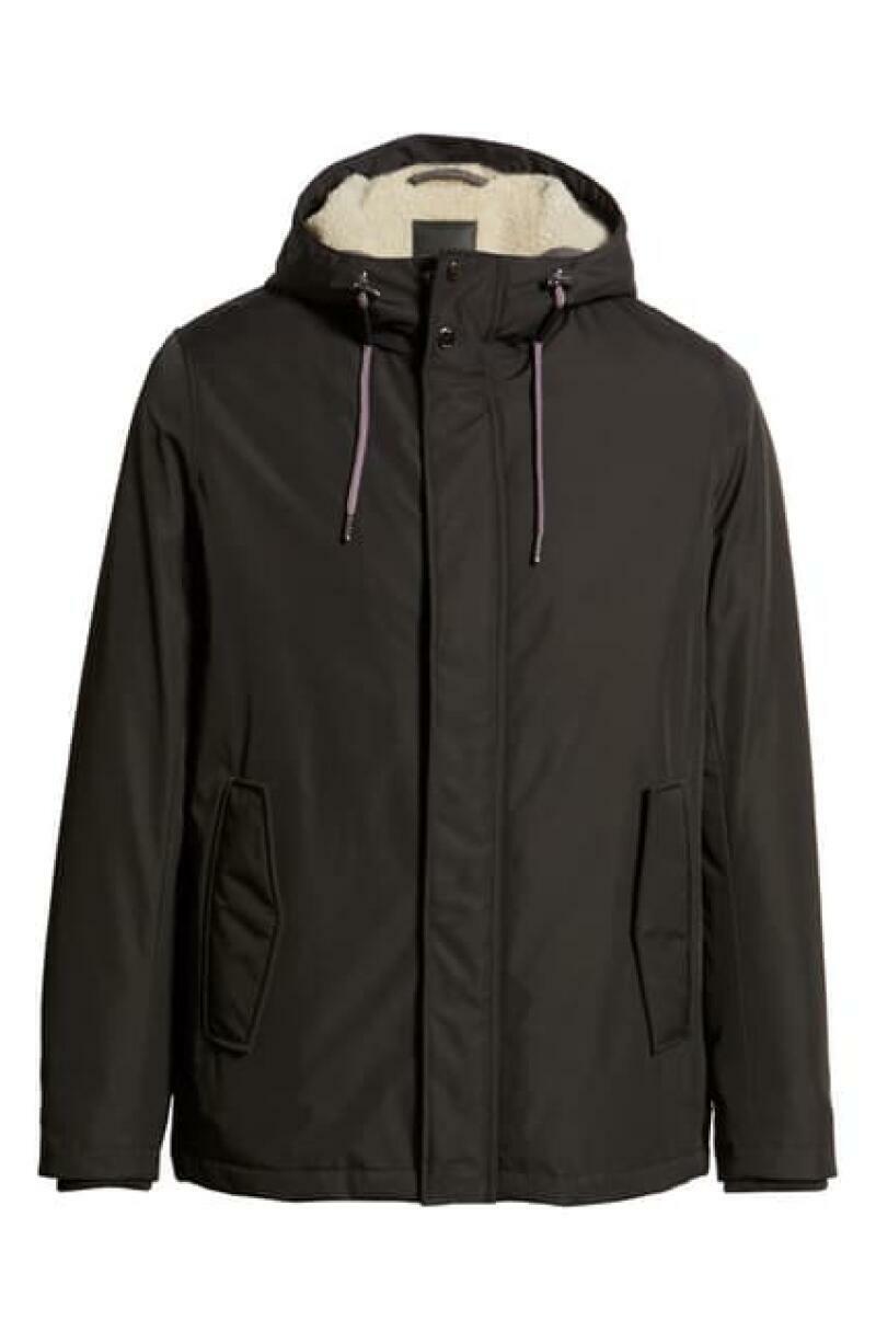 Ted Baker London Mens 7 Black Kinvara Slim Fit Hooded Puffer Jacket Coat Zip Up