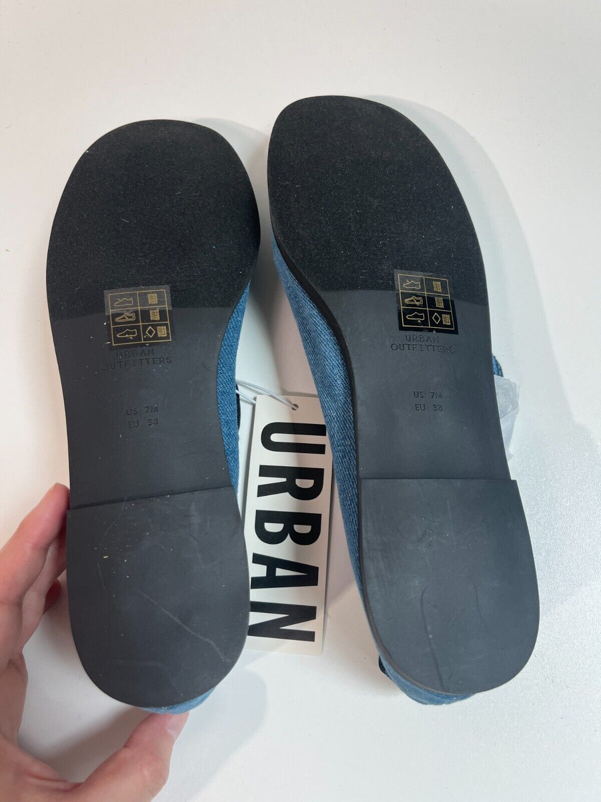 Urban Outfitters Women's 7 Madeline Canvas Mary Jane Ballet Flat Tinted Denim