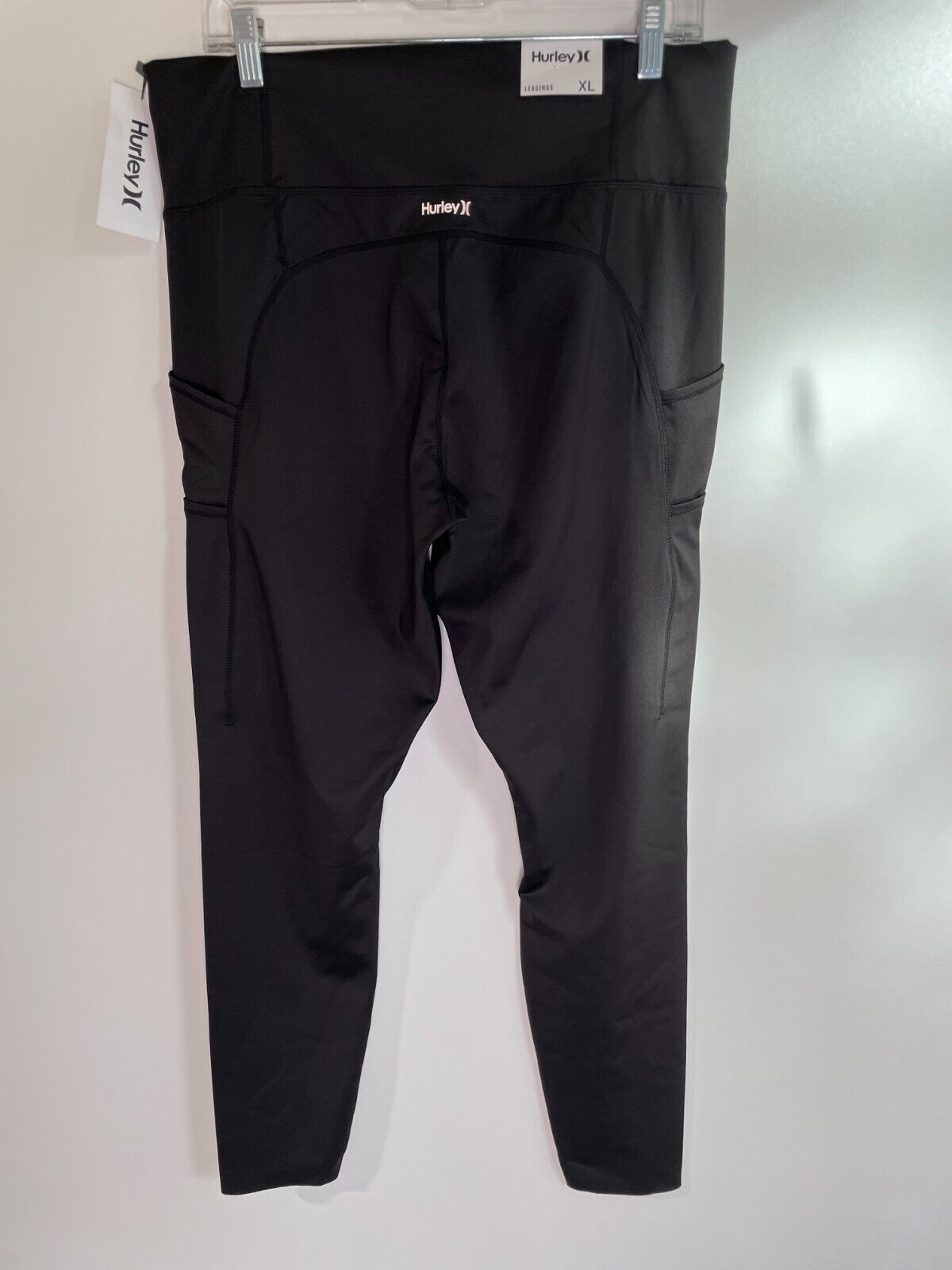 Hurley Women's XL Raw Edge High Rise Ankle Leggings Black Stretch HA32LG003