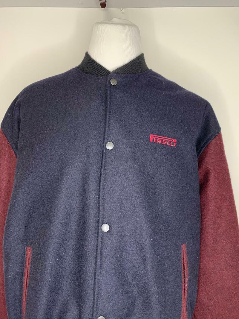 Pirelli Portfolio Mens XL Wool Varsity Bomber Letterman Jacket Racing Tires