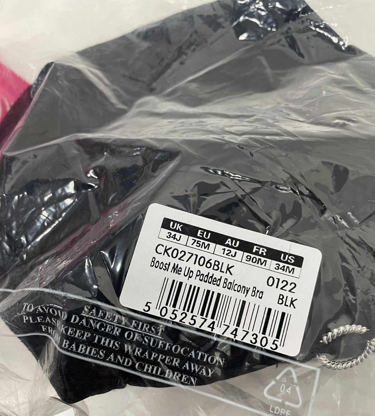 Curvy Kate Women's 34M Boost Me Up Padded Balcony Bra Black CK027106BLK NWT