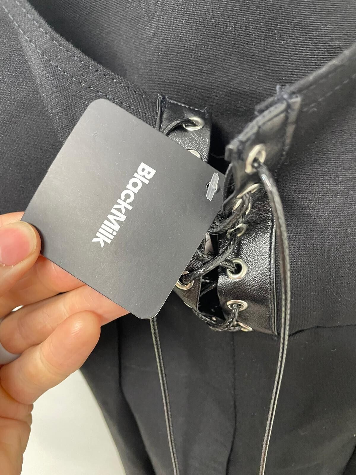 BlackMilk Womens XS Lace Up Sleeveless Jumpsuit Catsuit Bodycon Black