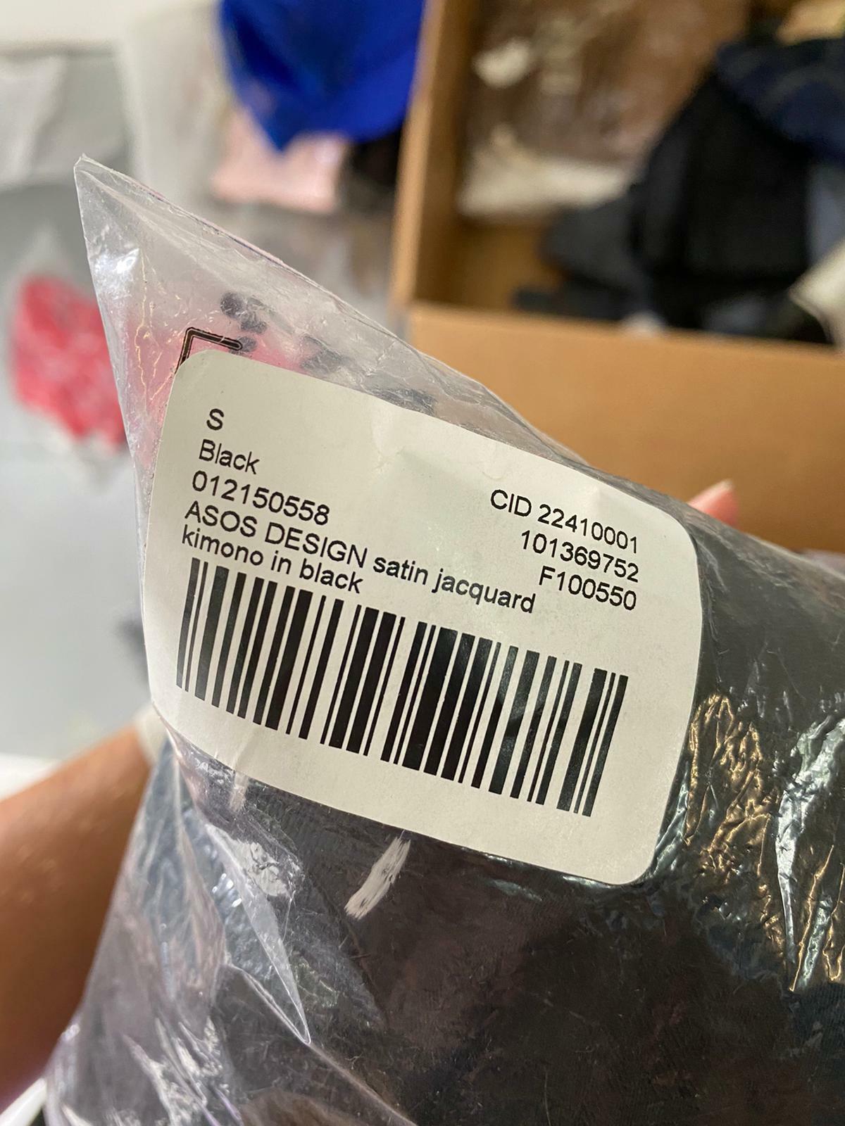 ASOS Design Womens S Satin Jacquard Kimono Black Cover Up Top Floral