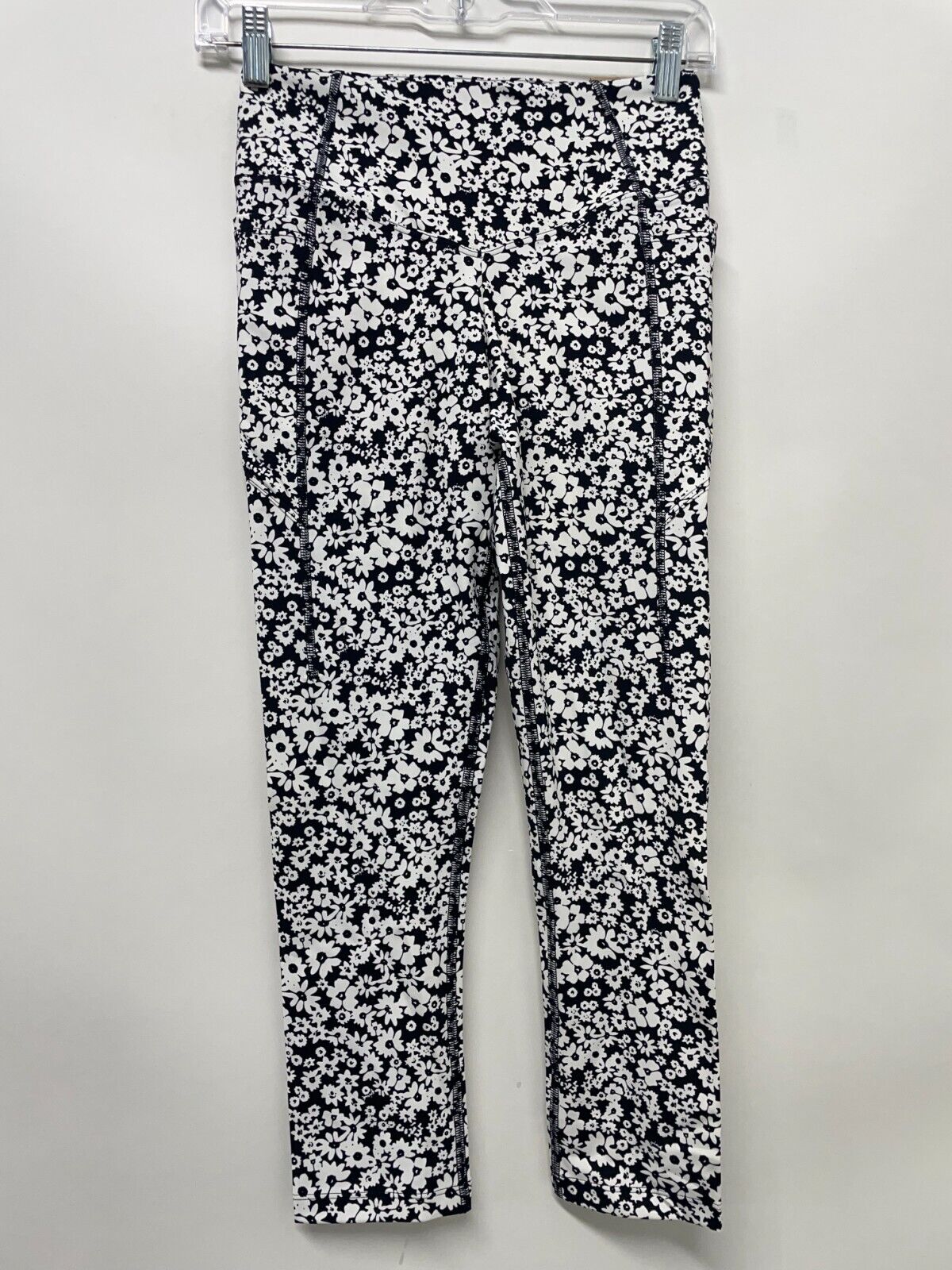 Victoria's Secret PINK Womens S Floral High Waist 23" Crop Leggings Black White