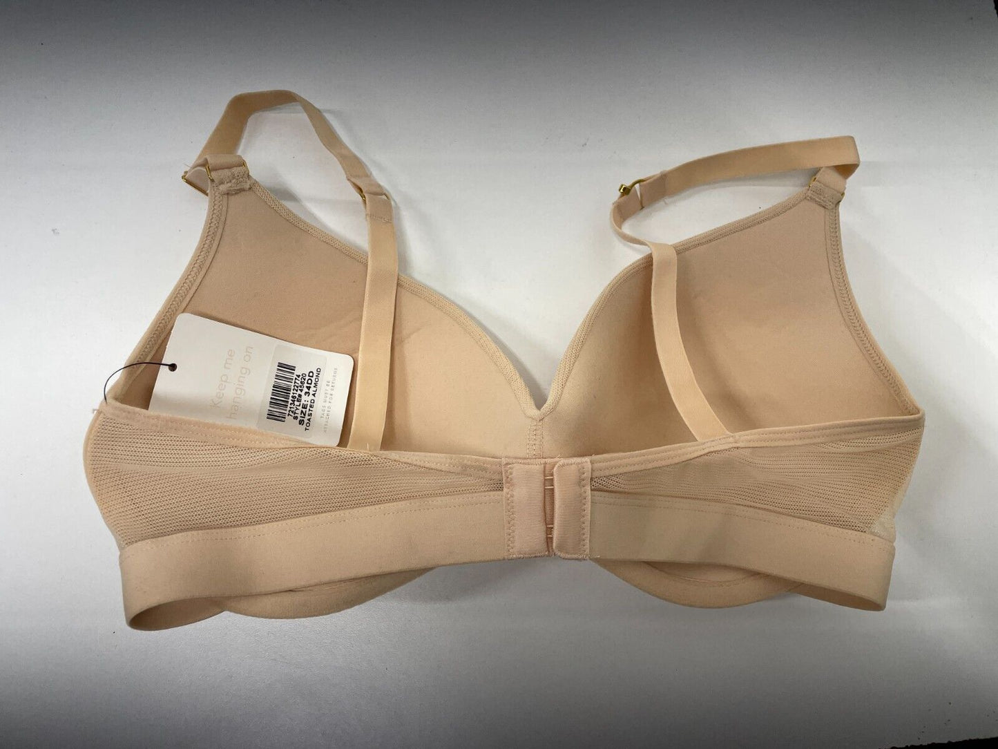 Lively Womens 34DD The No-Wire Push Up Bra Toasted Almond Mesh Back 45620