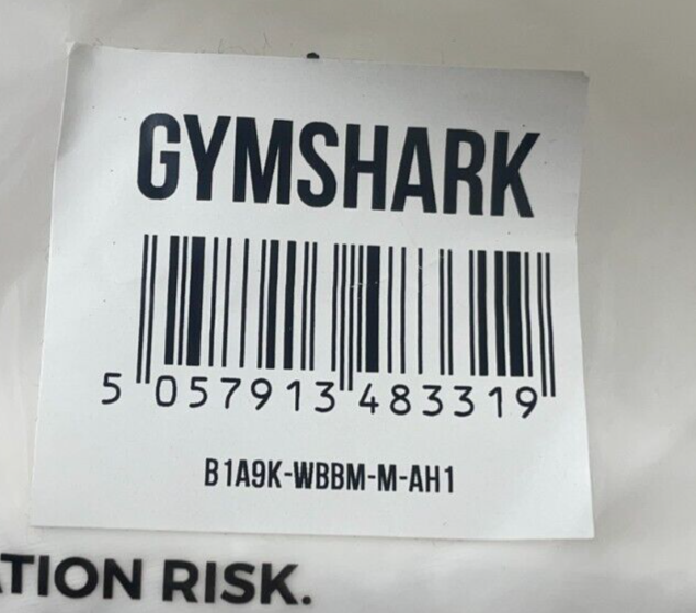 Gymshark Womens M Training Baselayer T-Shirt White Short Sleeve B1A9K-WBBM Top