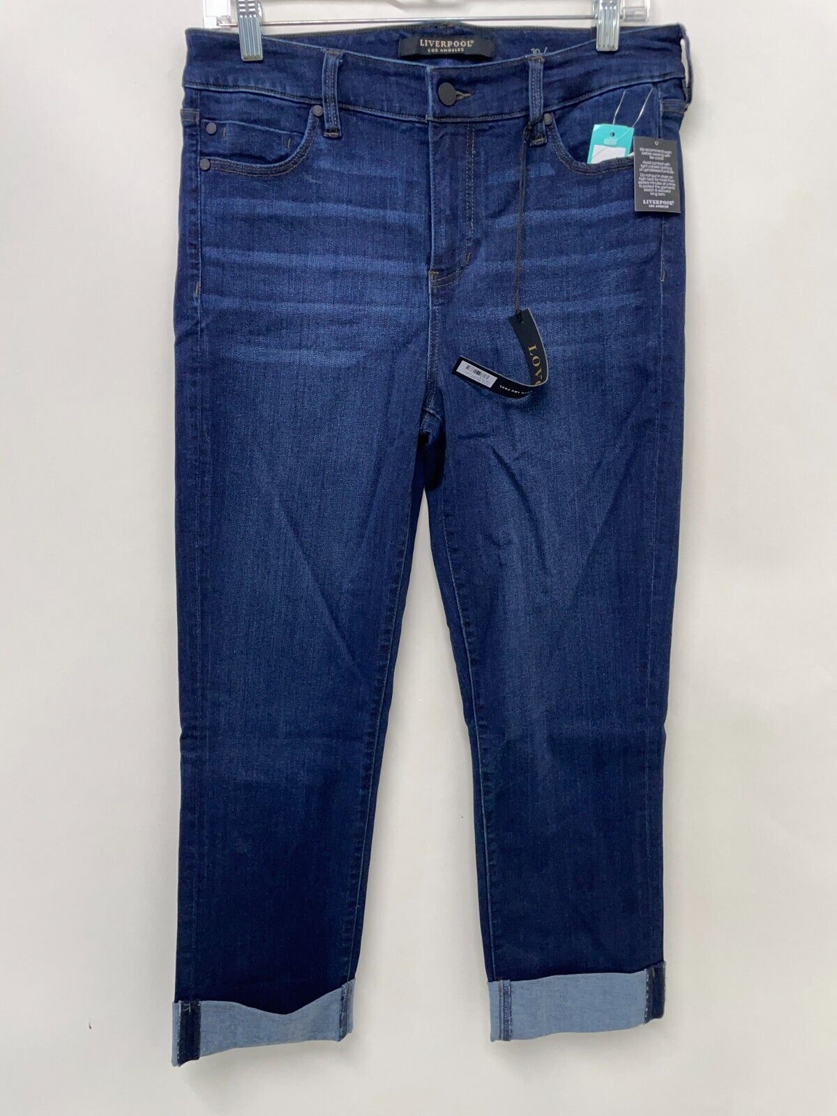 Liverpool Womens 30/10 Belinda Crop Skinny Jeans Indigo Rolled Hem 259475422