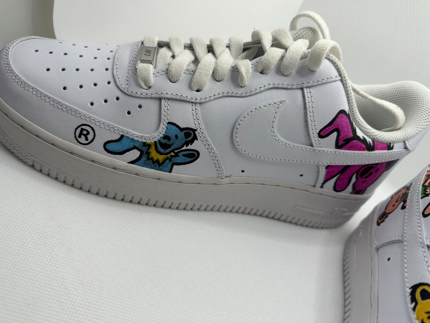 Nike Mens 10 Wmns 11.5 Air Force 1 Dancing Bears Custom Shoes Grateful Dead