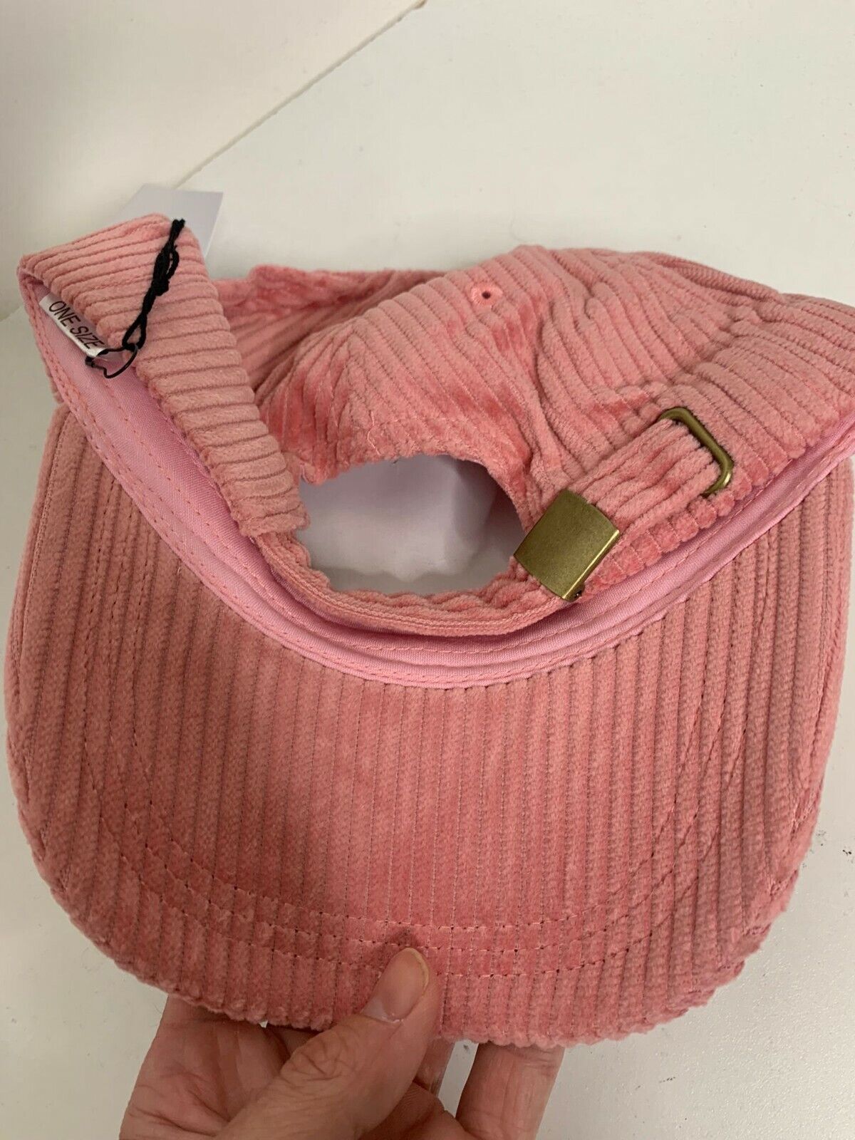 Zyia Active Womens Adjustable Dusty Rose Pink Corduroy Baseball Cap Hat