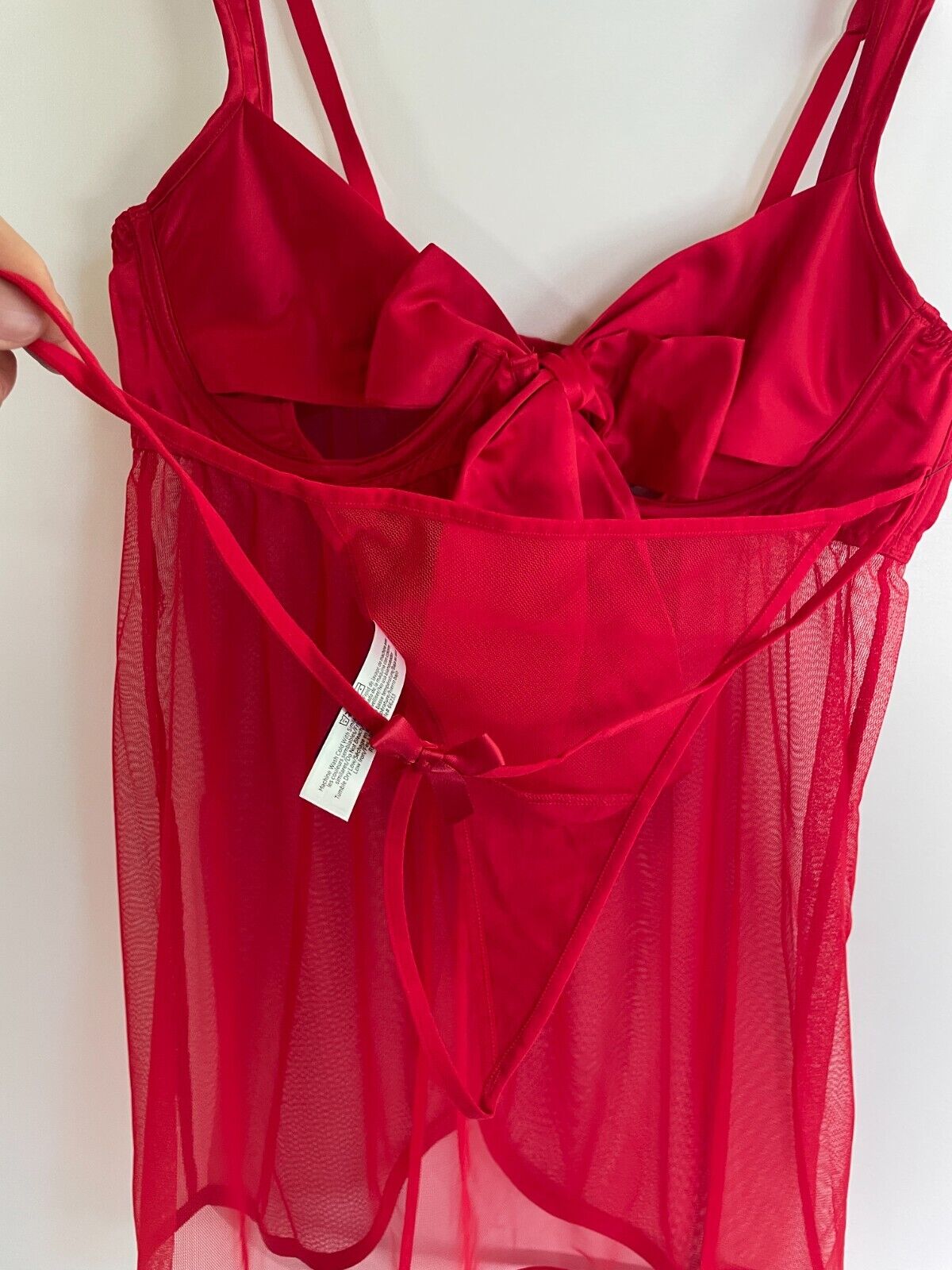 Adore Me Women's M Besima Unlined Babydoll Lingerie Set True Red LI-07847-BBD