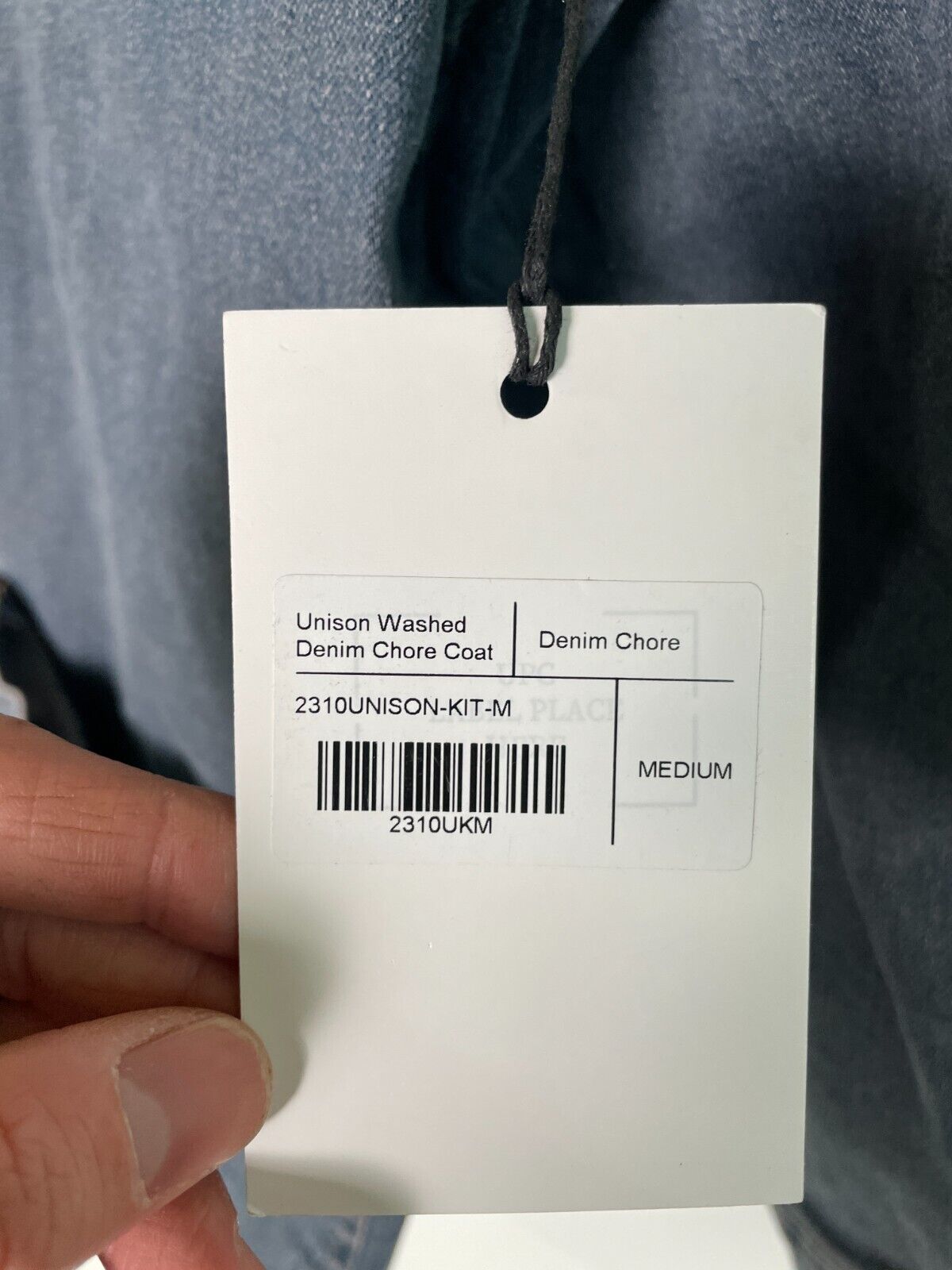 Unison Men's M The Max Washed Denim Chore Coat Jacket Multi-Pocket Blue Travail