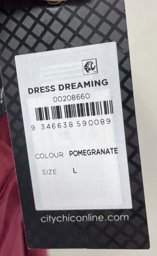 City Chic Women 20 L Dreaming Faux Wrap V-Neck Midi Dress Pomegranate Red 208660