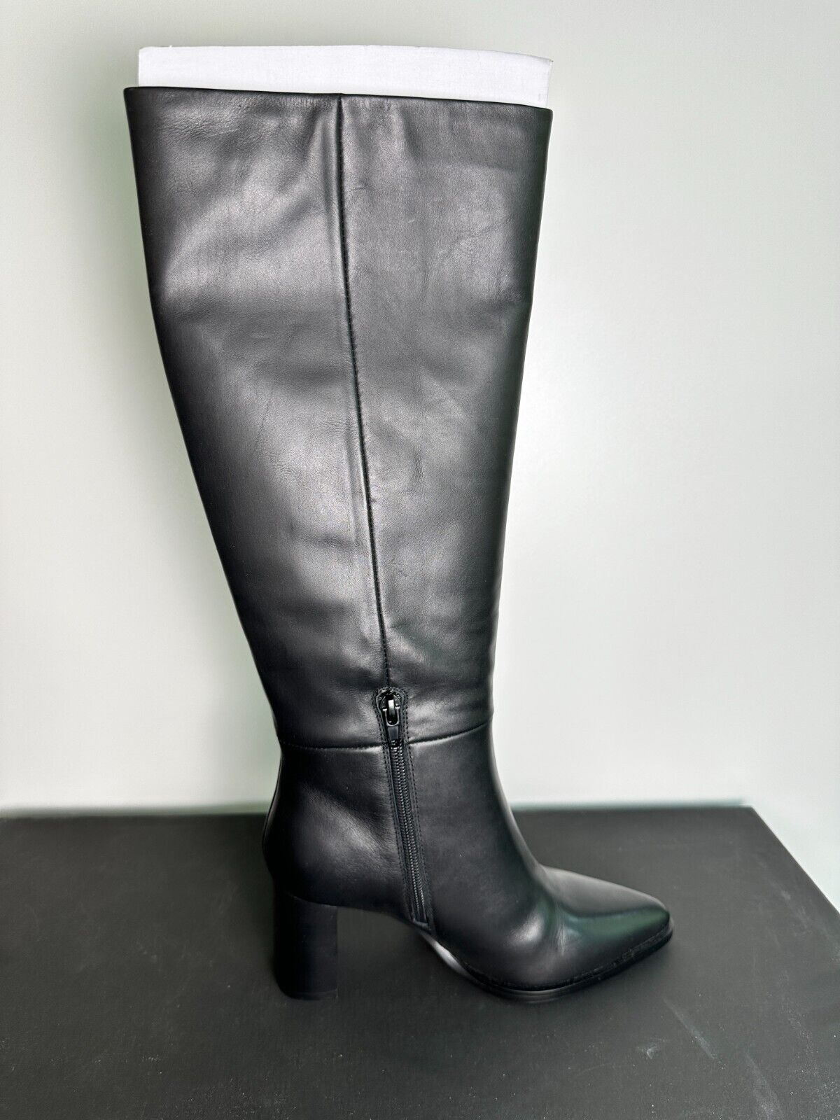 Tony Bianco Women's 5.5 Peppe Black Como Leather Calf Boots Pointed Toe