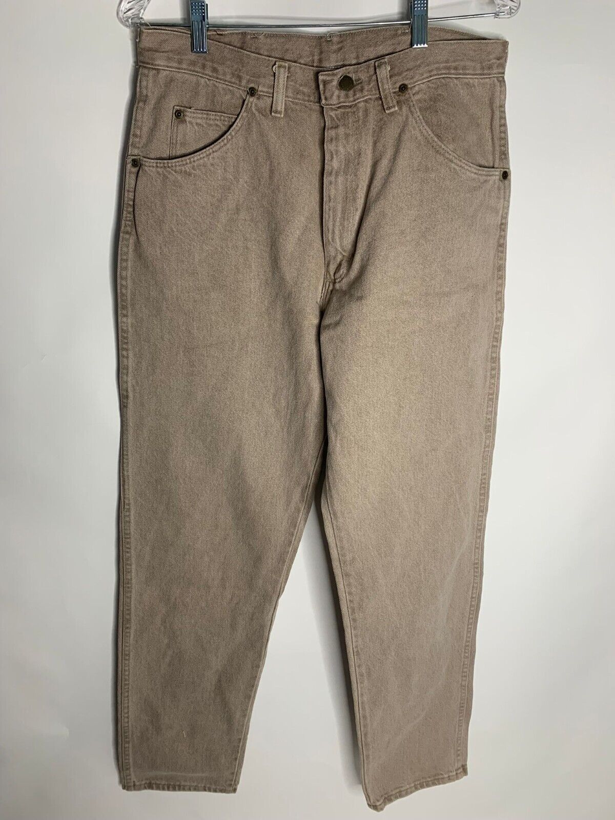 Wrangler Mens 33x34 Khaki Brown Rugged Wear Relaxed Fit Jeans VTG NOS USA 34x34