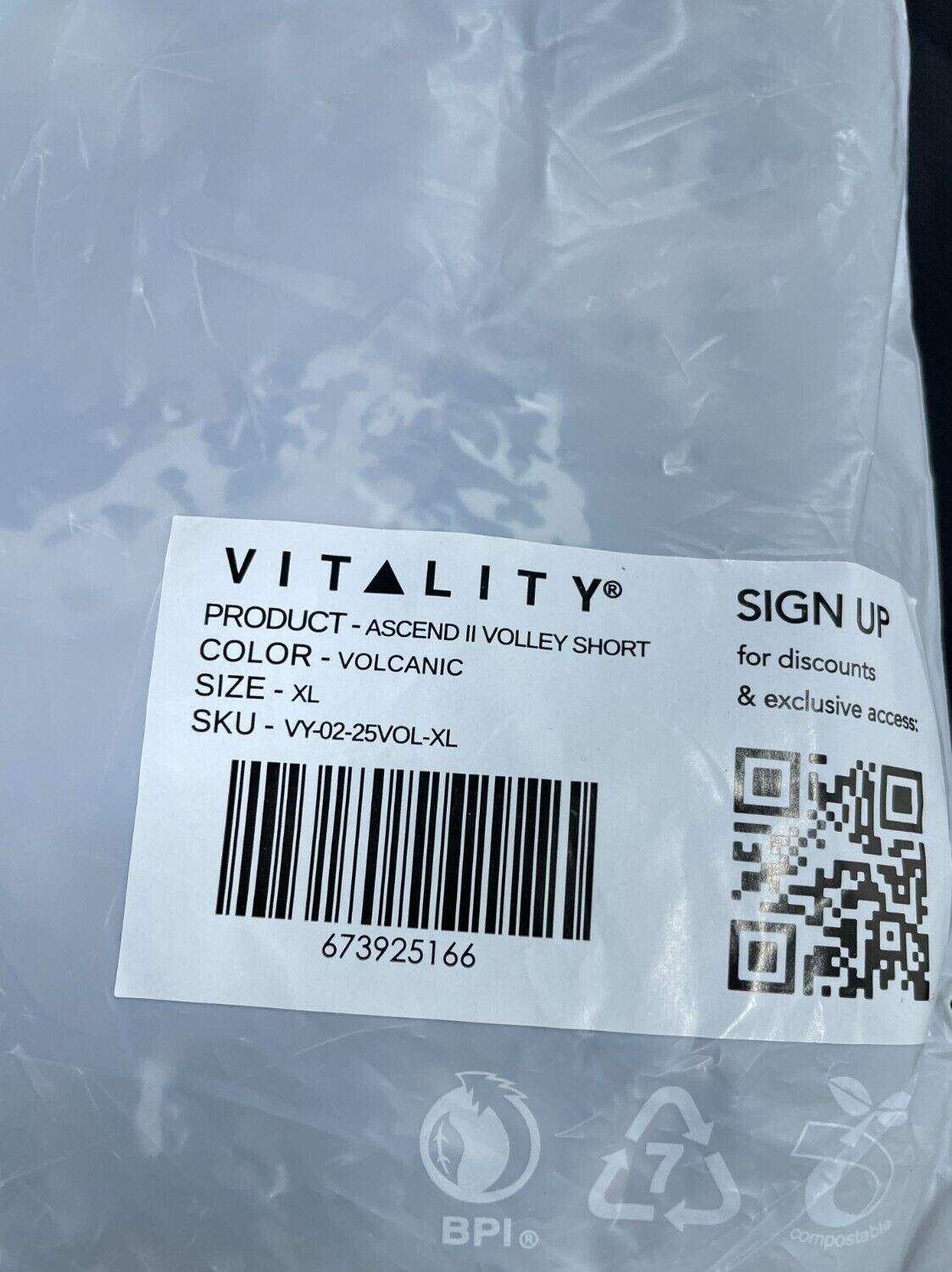 Vitality Women's XL Ascend II Volley Short Volcanic Gray Shaping UPF 50+ NWT