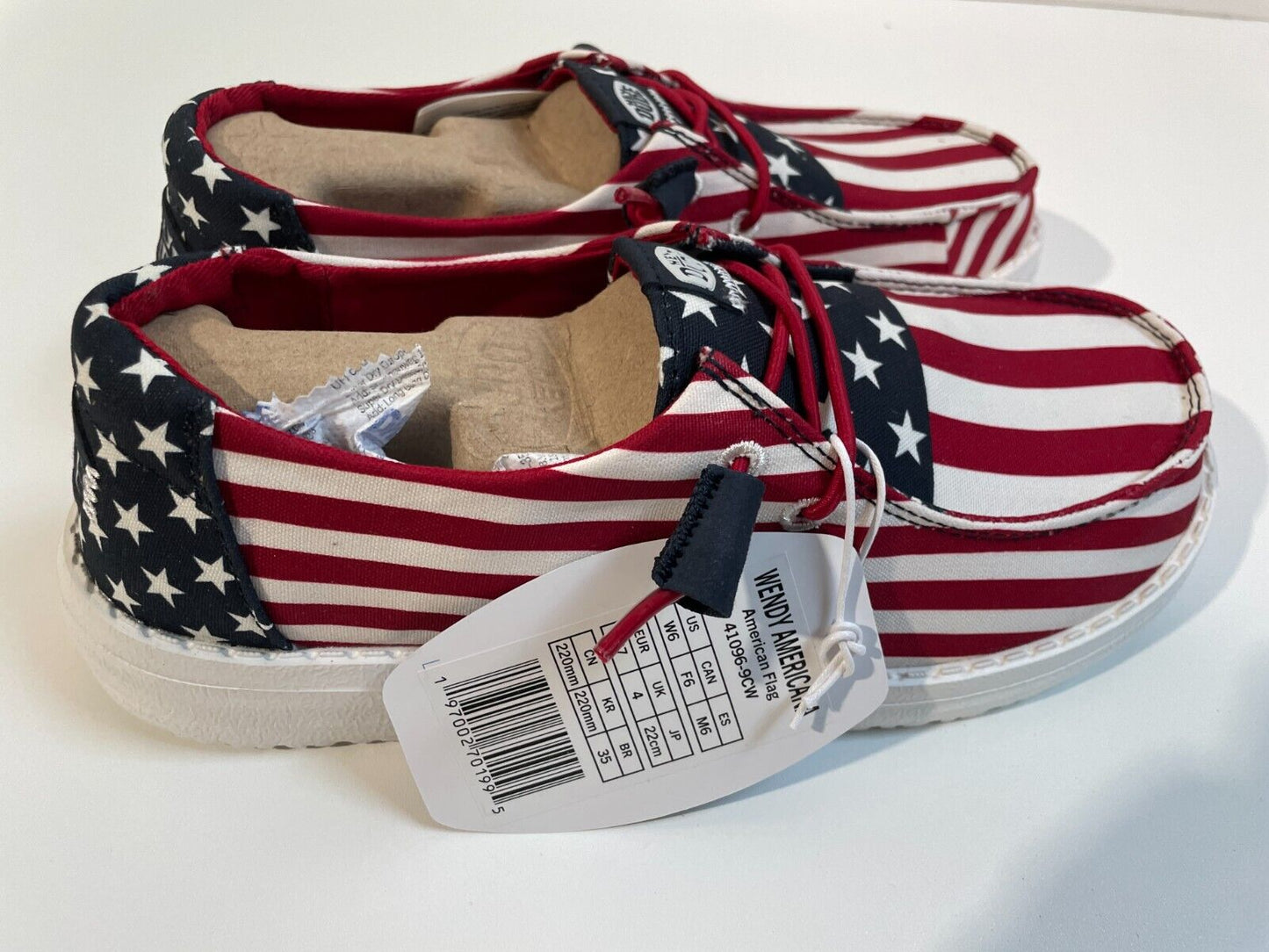 Hey Dude Women's W6 Wendy Americana Slip On Canvas Sneaker Shoes 41096-9CW