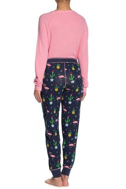 Lets Flamingle PJ Salvage Womens Pink Holiday Pajama Top Sleep Shirt Christmas