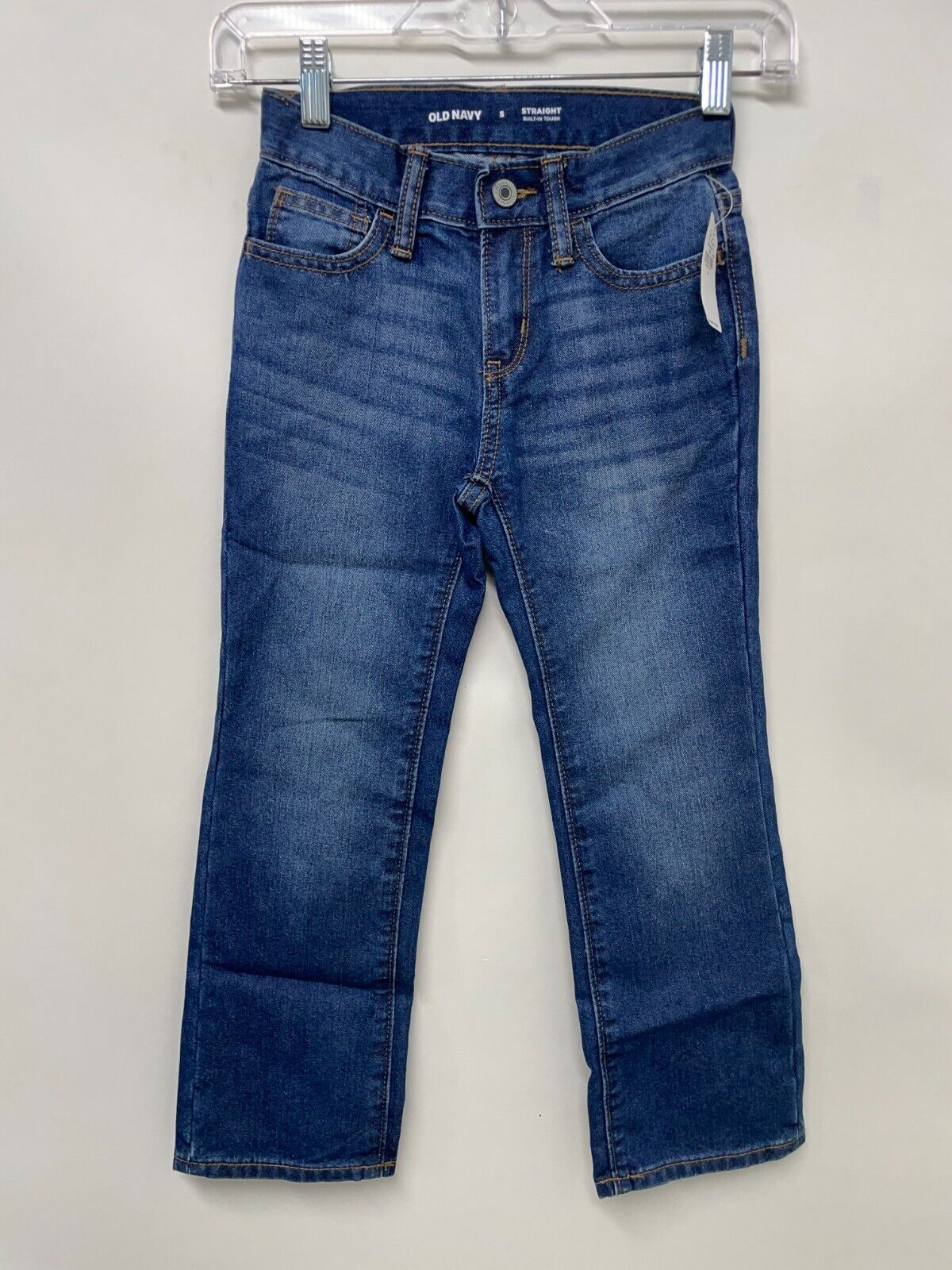 Old Navy Boys 5 Straight Non-Stretch Jeans 2-Pack Dark Blue Built-in Tough NWT