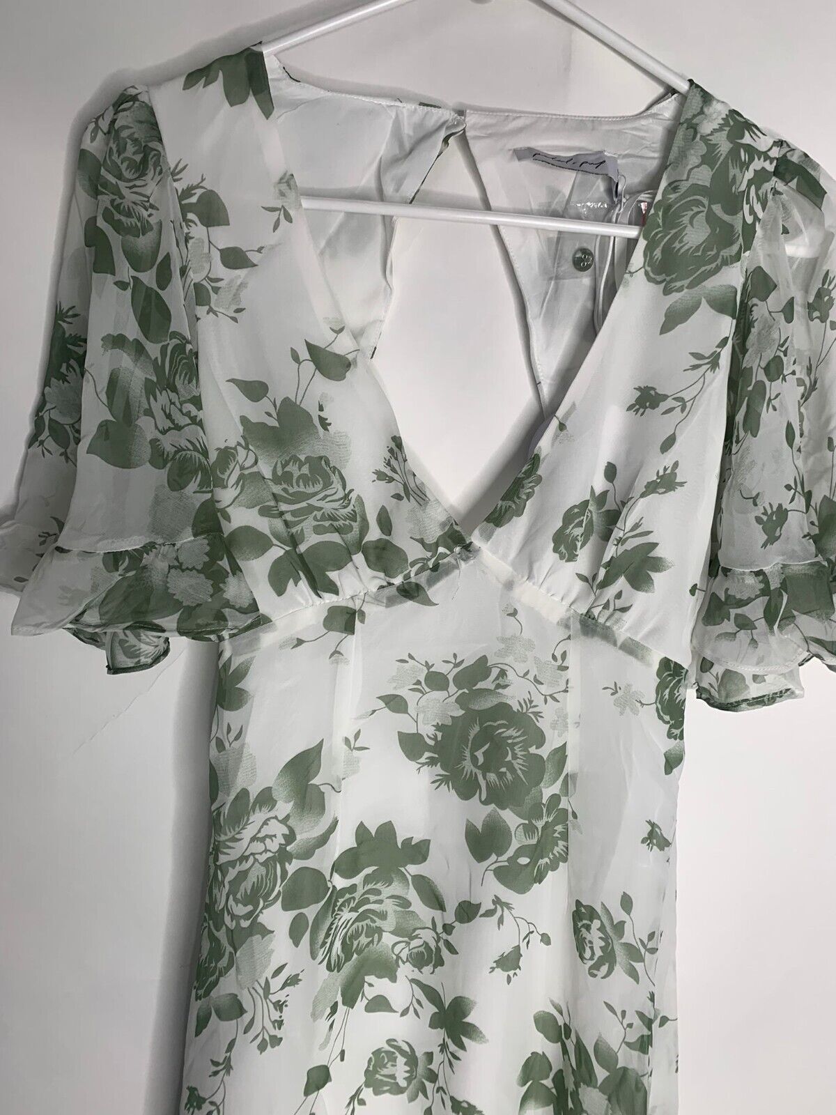 Petal + Pup Womens 2 Wilmington Sun Dress Sage Green Floral Cutout Back Mini