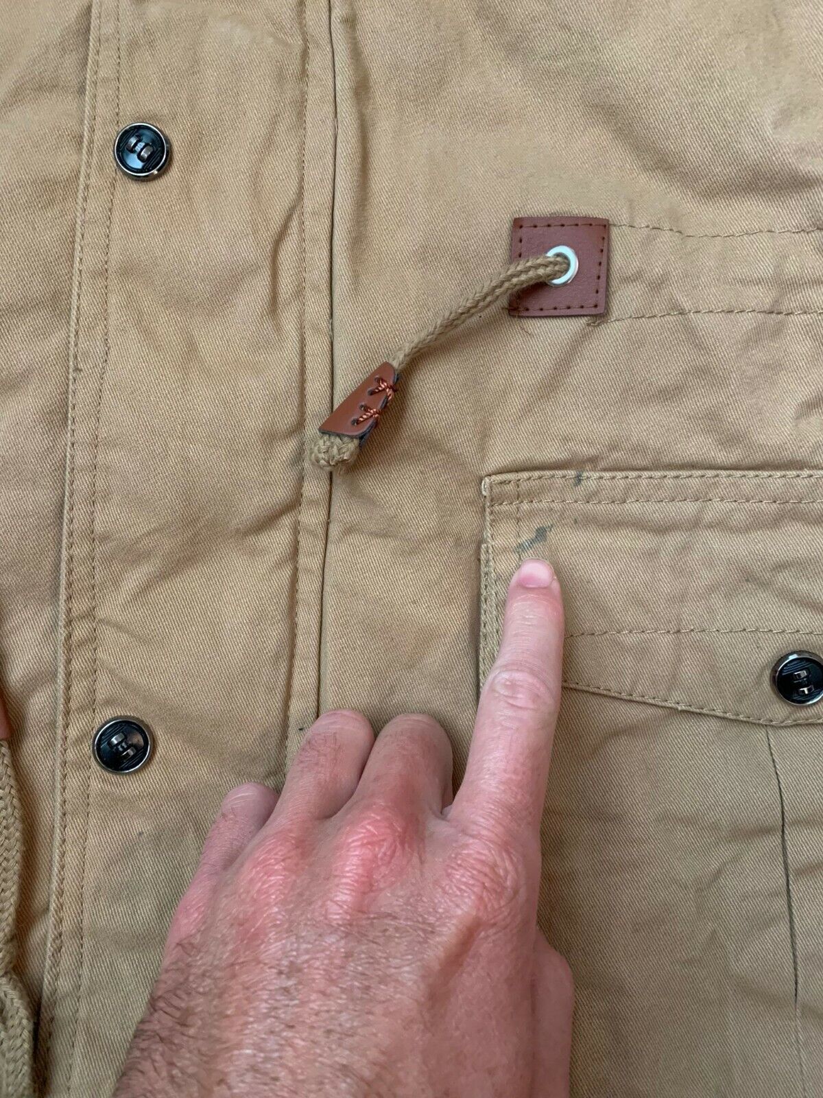 David Outerwear Mens L Survival Cotton Jacket Coat Sherpa Lined Peru Beige Tan