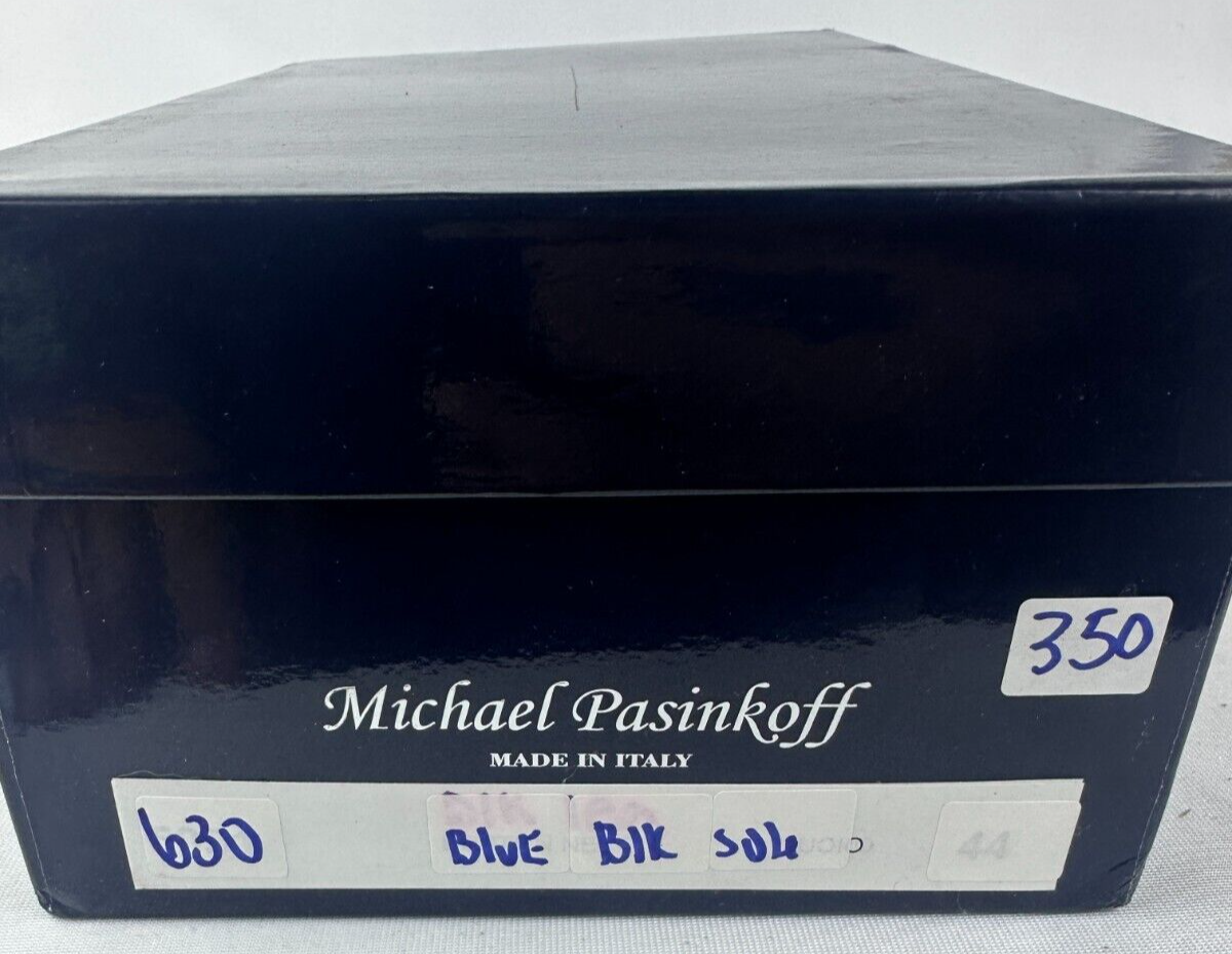 Michael Pasinkoff Mens 42 Navy Blue Suede Sneaker Shoes Made in Italy