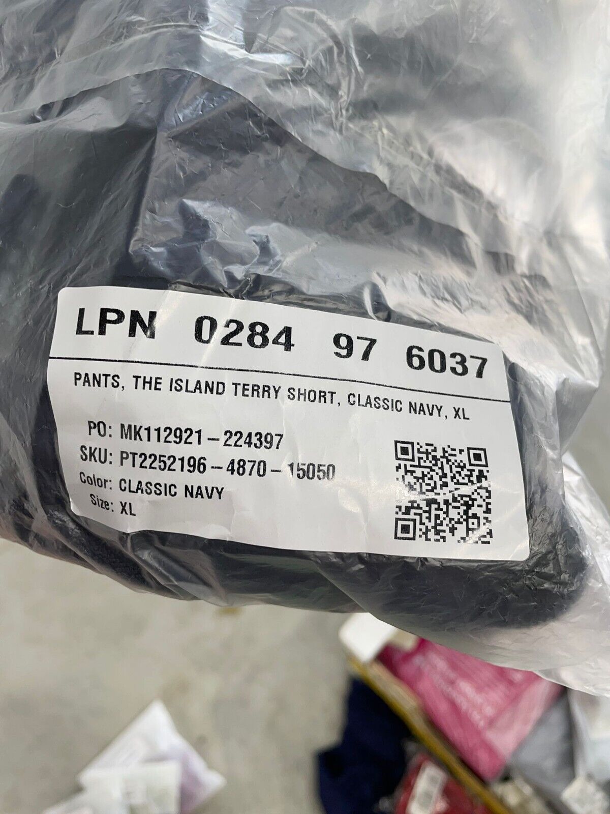 Fabletics Mens XL The Island Terry Short Classic Navy Drawstring Sweat Short