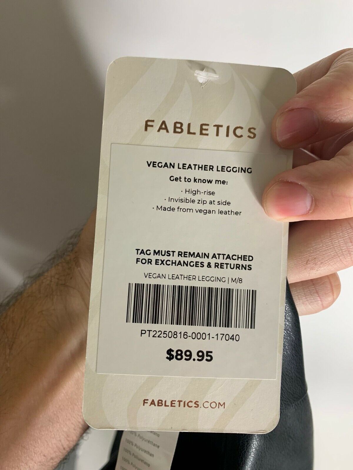 Fabletics Womens M Black Vegan Faux Leather Legging Skinny Pant