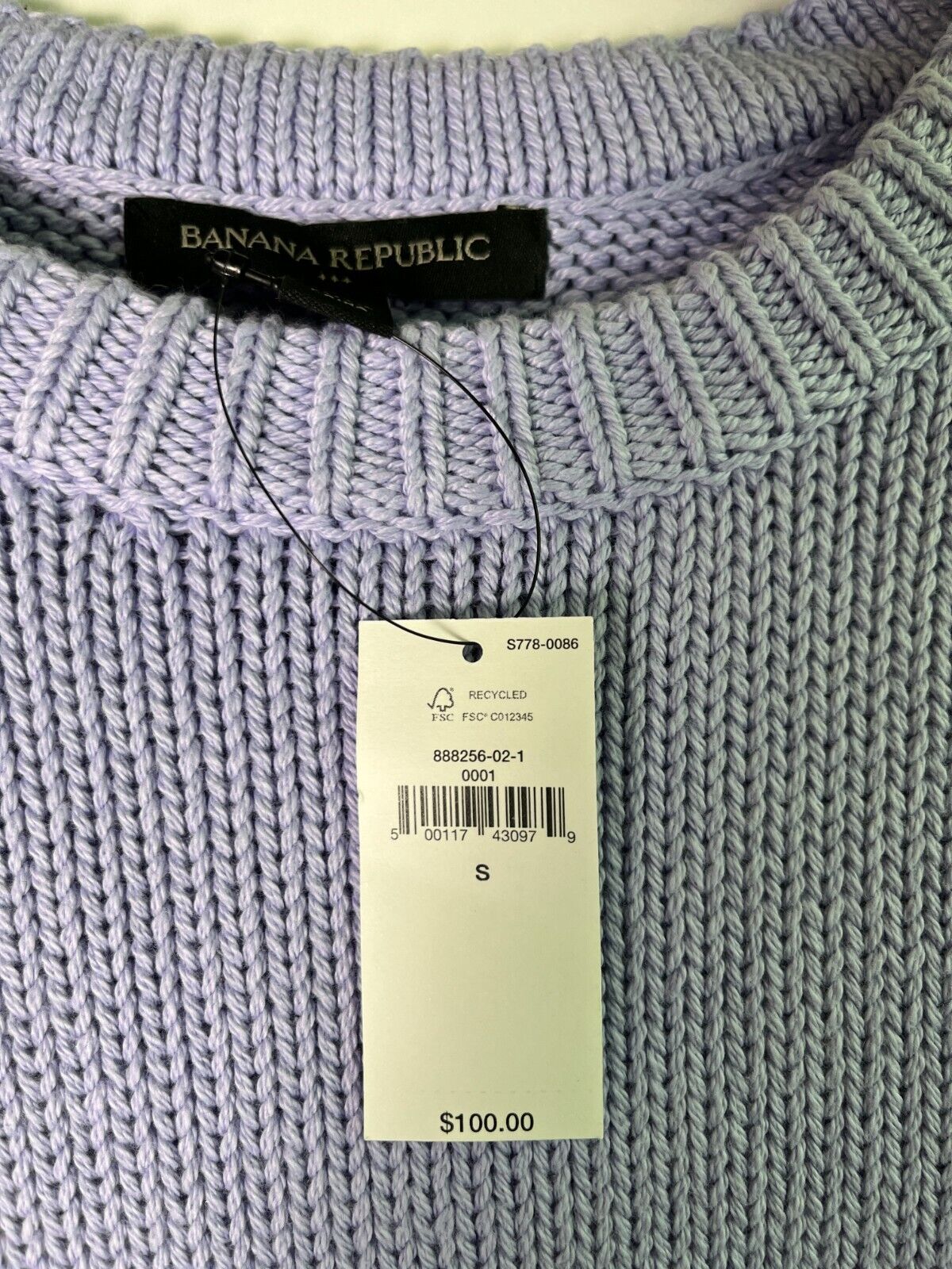 Banana Republic Women's S Oversized Textured Pullover Sweater Icy Lilac 888256