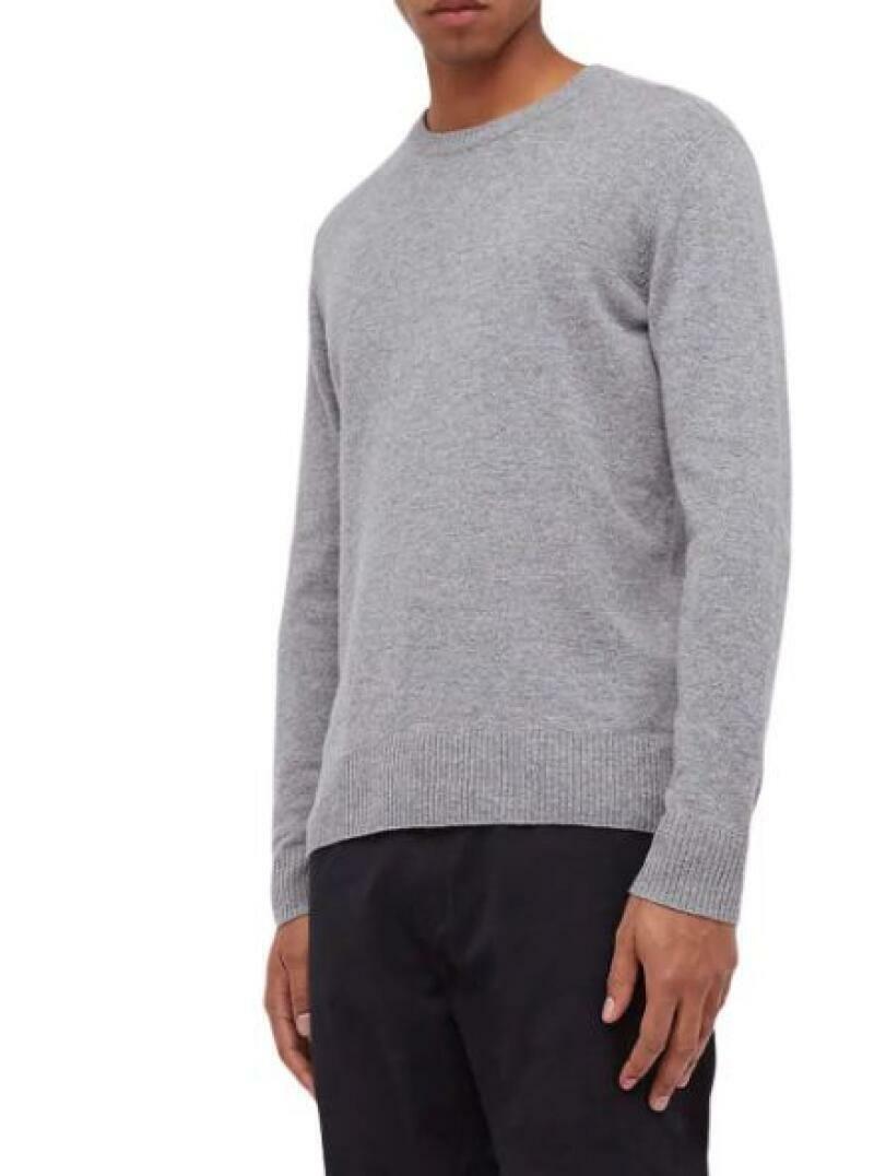 BLDWN Baldwin Mens L Heather Gray Leader Wool & Cashmere Crew Neck Sweater