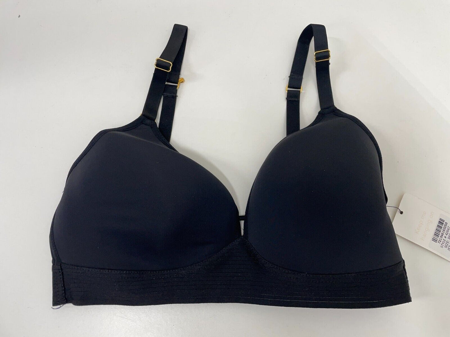Lively Womens 36C Spacer Bra Black Wireless Lightly Padded Full Coverage 42667