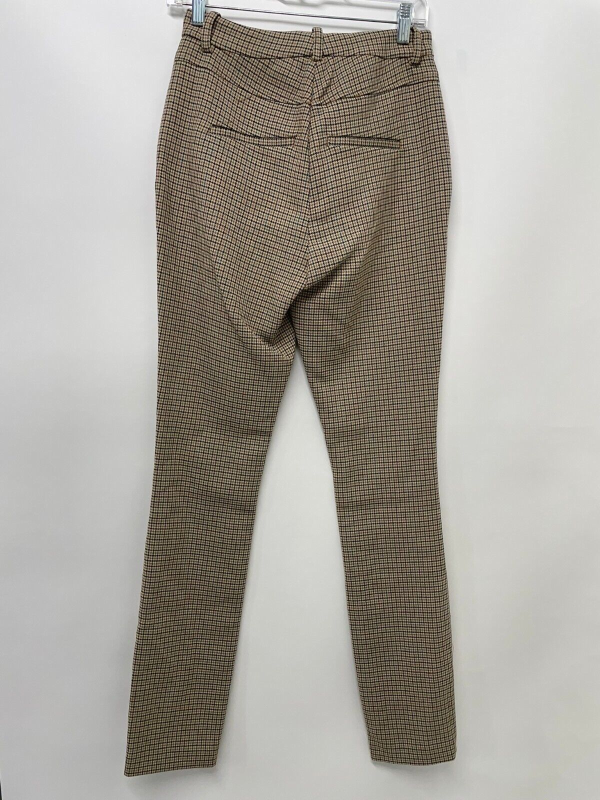 A.L.C. Womens 2 Edwin Dress Pants Brown Teal Split Leg Houndstooth Plaid