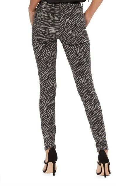 Paige Womens 23 Transcend Hoxton Ultra Skinny Jeans Black White Zebra