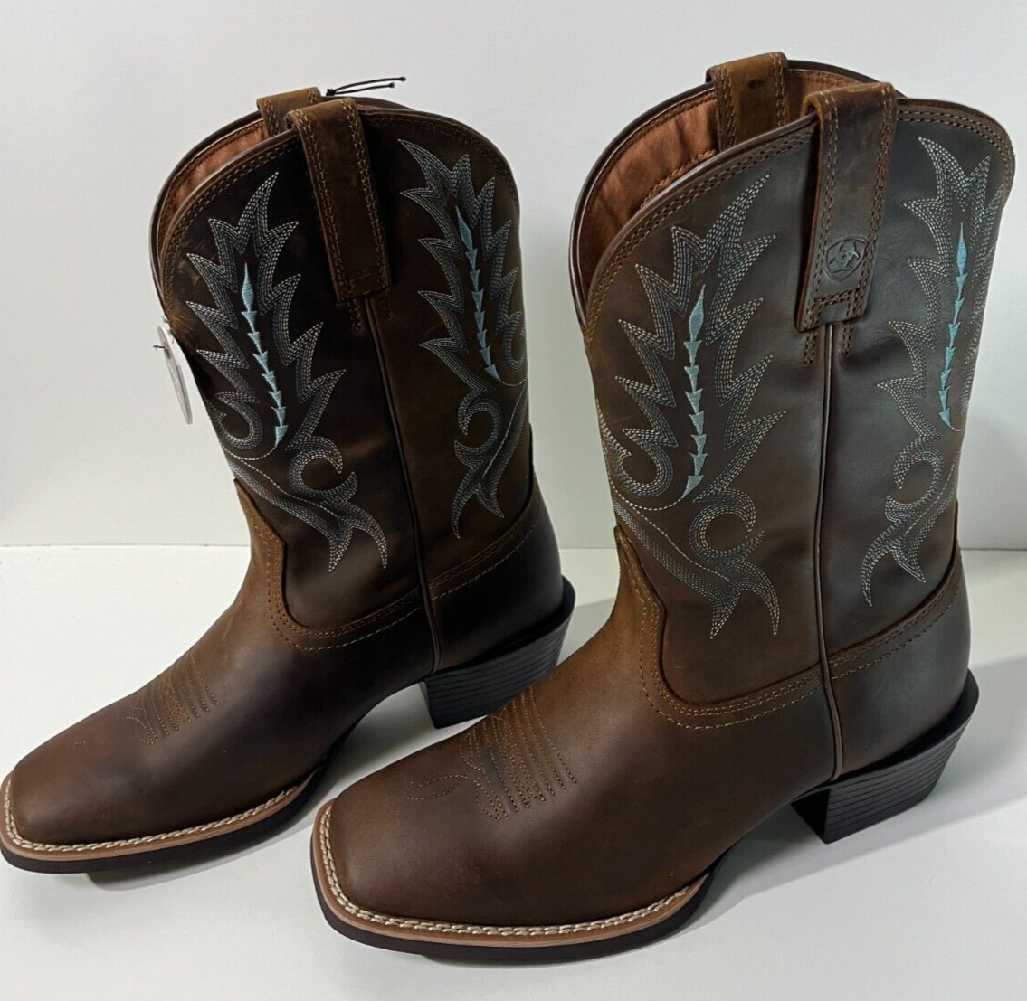 Ariat Men's 9 Sport Outfitter Square Toe Leather Western Boots Brown 10011801