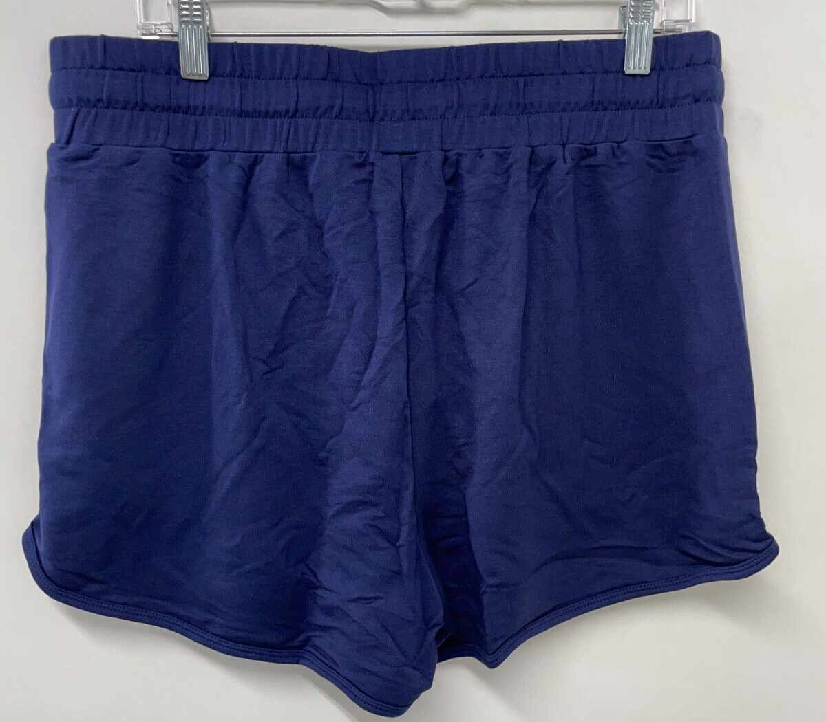 Fabletics Womens XL Lounge Terry Gym Short Deep Navy Curved Hem SO2149154-4846