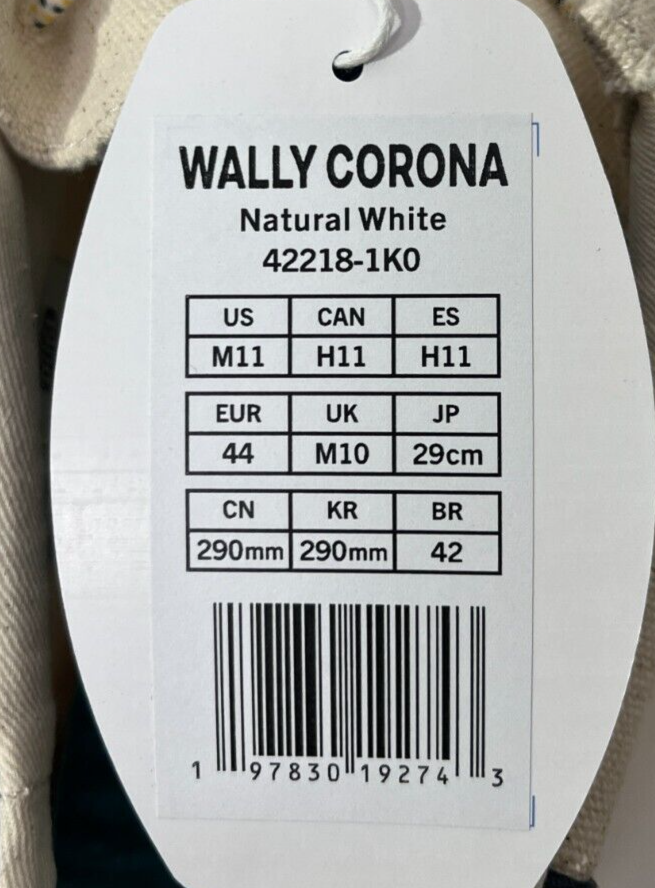 Hey Dude Men's 11 Wally Corona Slip On Casual Shoes Natural White/Tan 42218-1KO