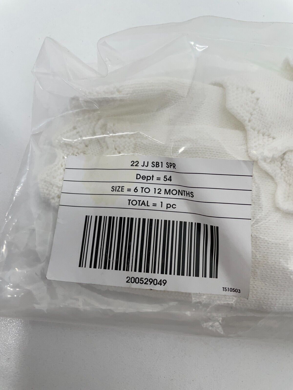 Janie and Jack Baby 6-12M Scalloped Cardigan White Sweater Button-Up Sweater