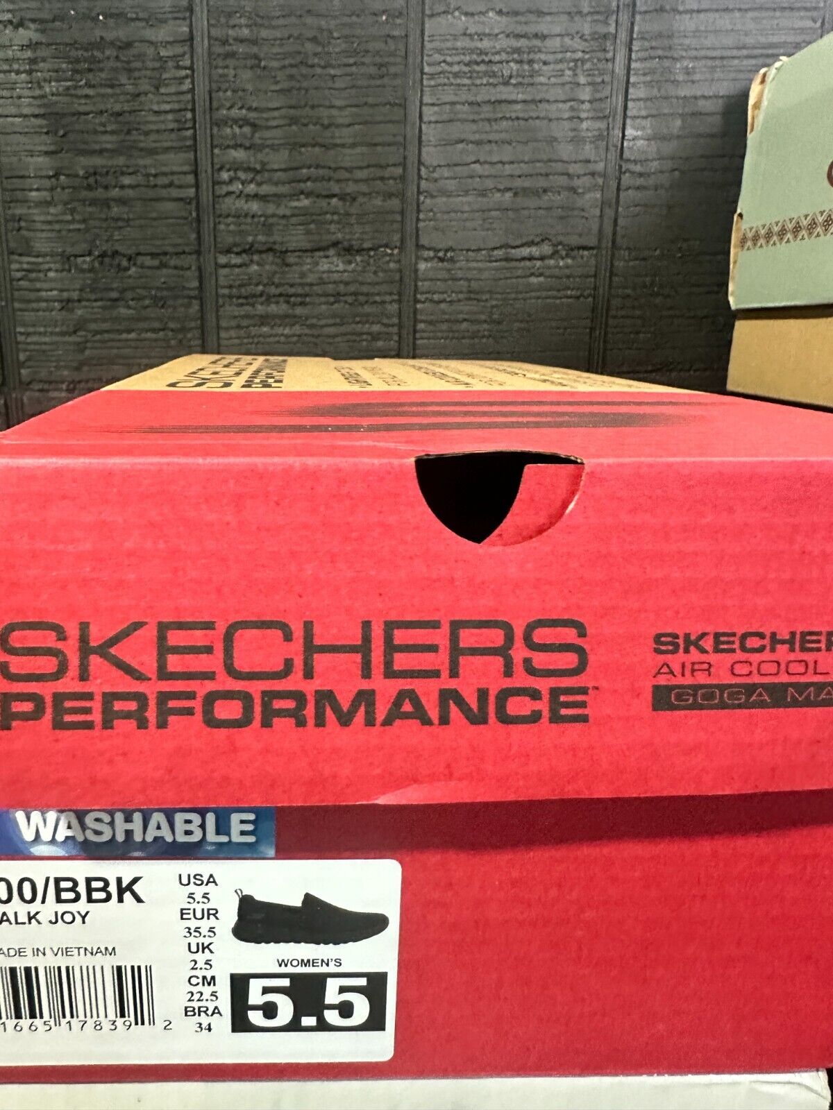 Skechers Men's 9.5 Delson Camben Knit Slip On Sneaker Shoes Black Gray 65474-BKK