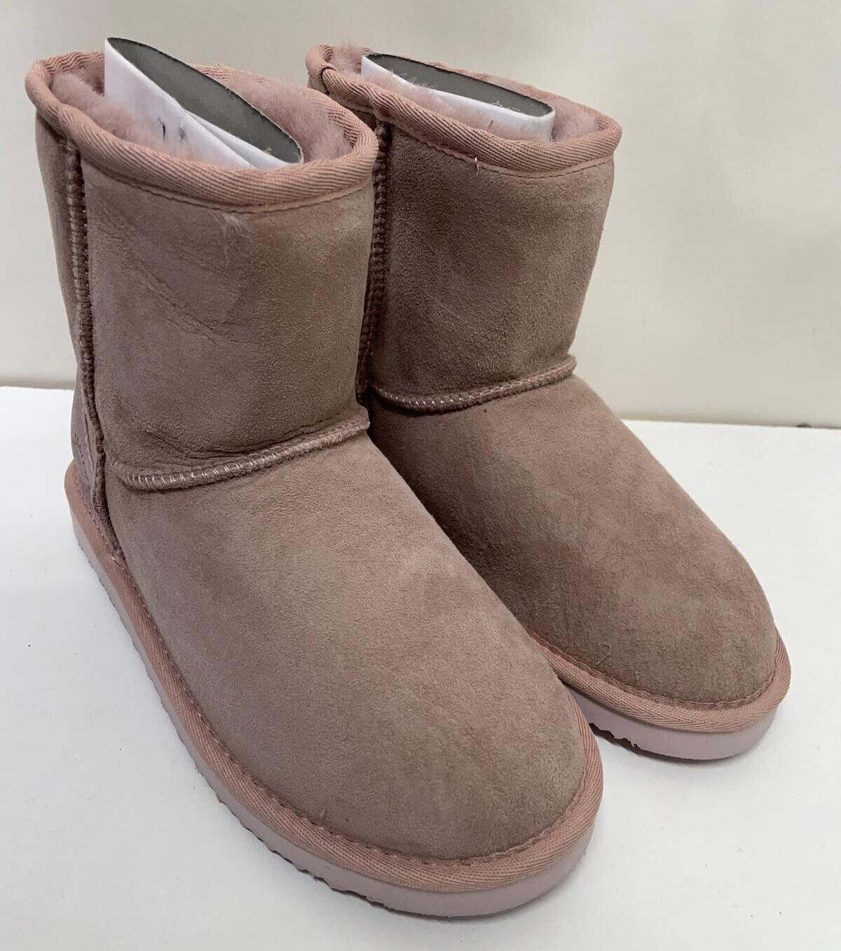 Fireside by Dearform Womens 7 Rosebery 6" Shearling Boot Mauve Dusty Pink