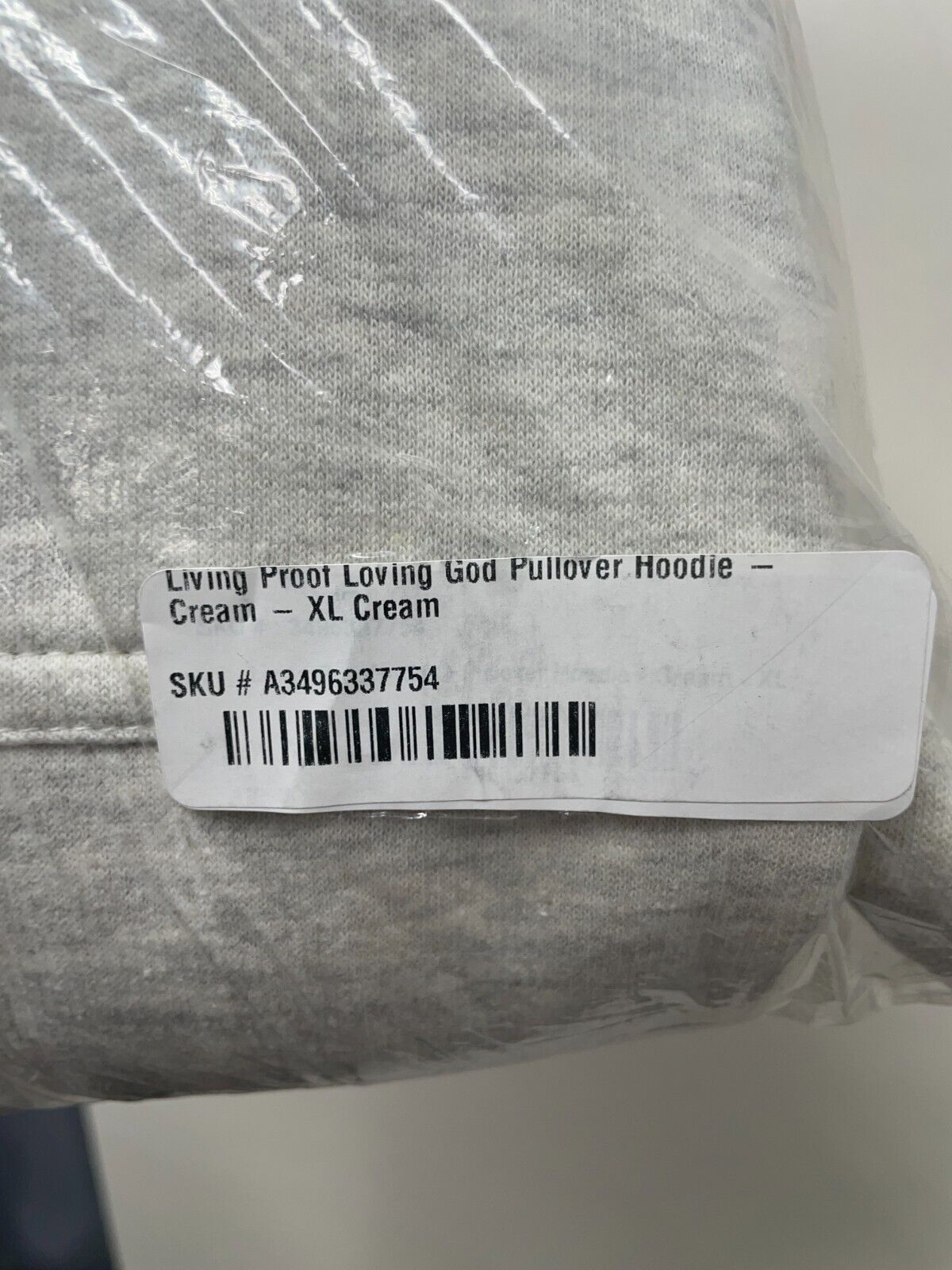 Gods Love Overcomes Mens XL Living Proof Loving God Pullover Graphic Hoodie Gray