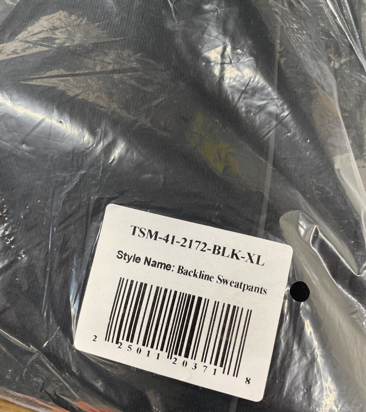 TSM Men's XL Backline Sweatpants Black Tapered French Terry Reflective Pants NWT