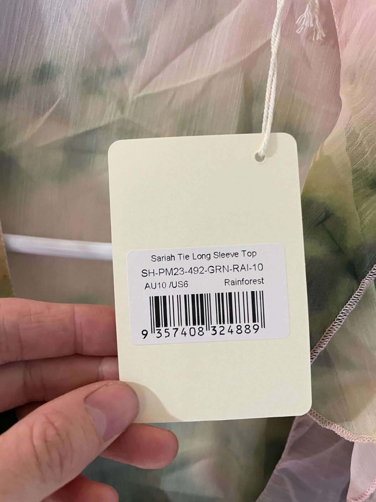 Peppermayo Women's 6 Sariah Tie Long Sleeve Top Blouse Rainforest Green PM23-492