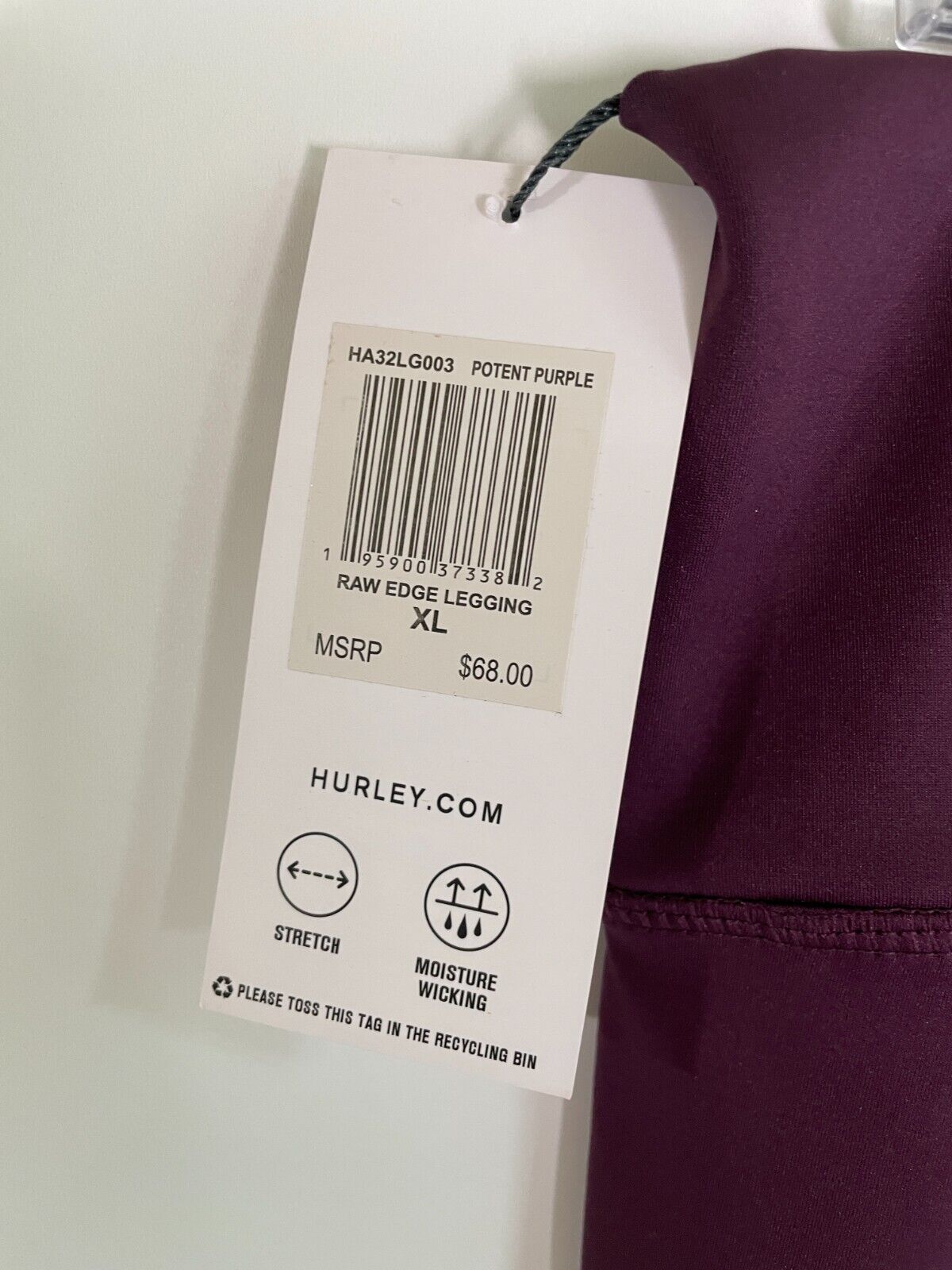 Hurley Women's XL Raw Edge High Rise Ankle Leggings Potent Purple HA32LG003