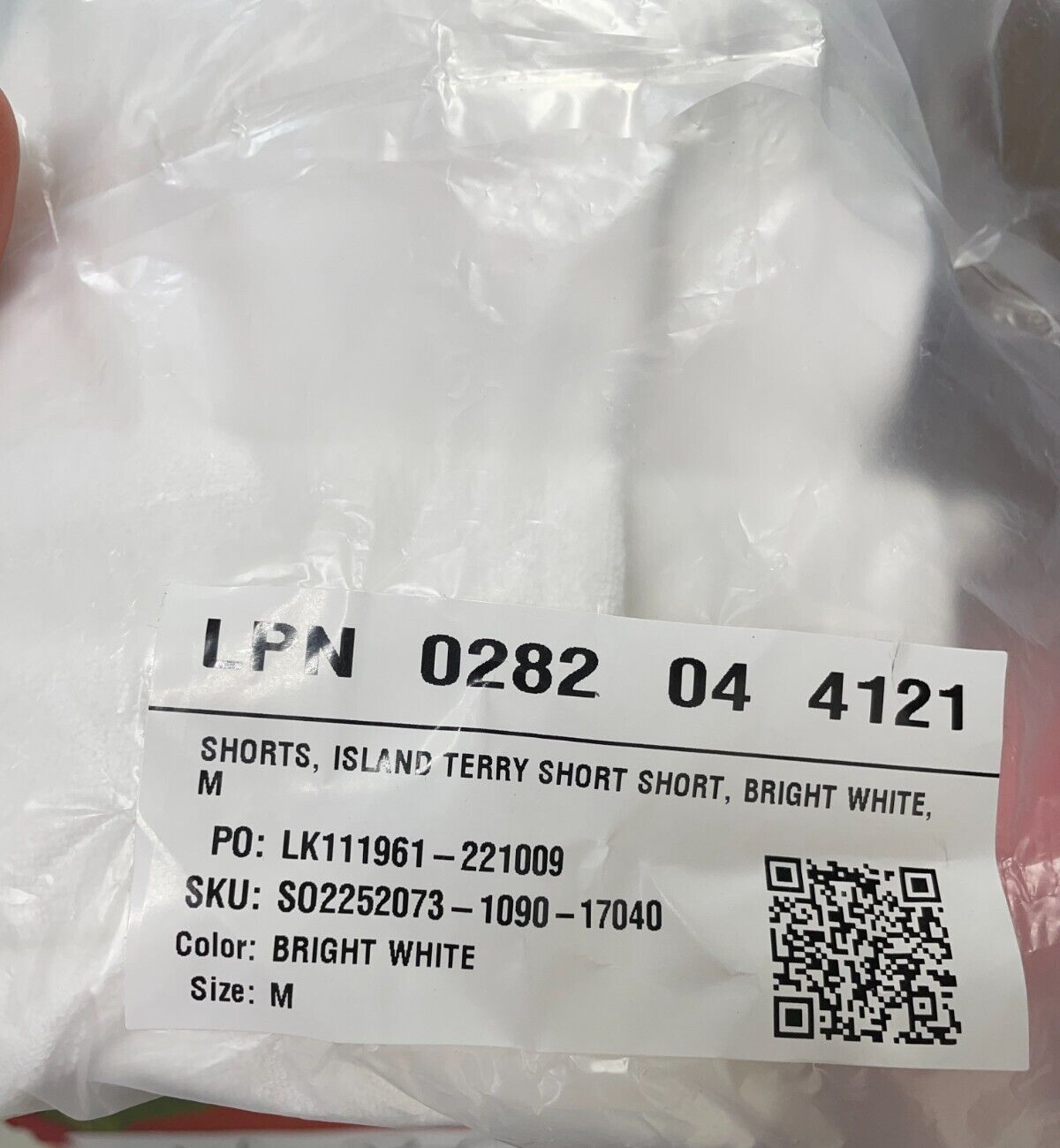 Fabletics Womens M Island Terry Short Short Bright White Drawstring 2" Beach NWT