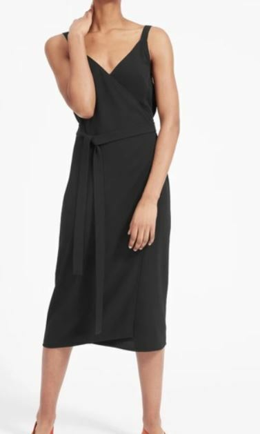 Everlane Womens 8 Black Japanese Goweave Wrap Tank Dress SOLD OUT
