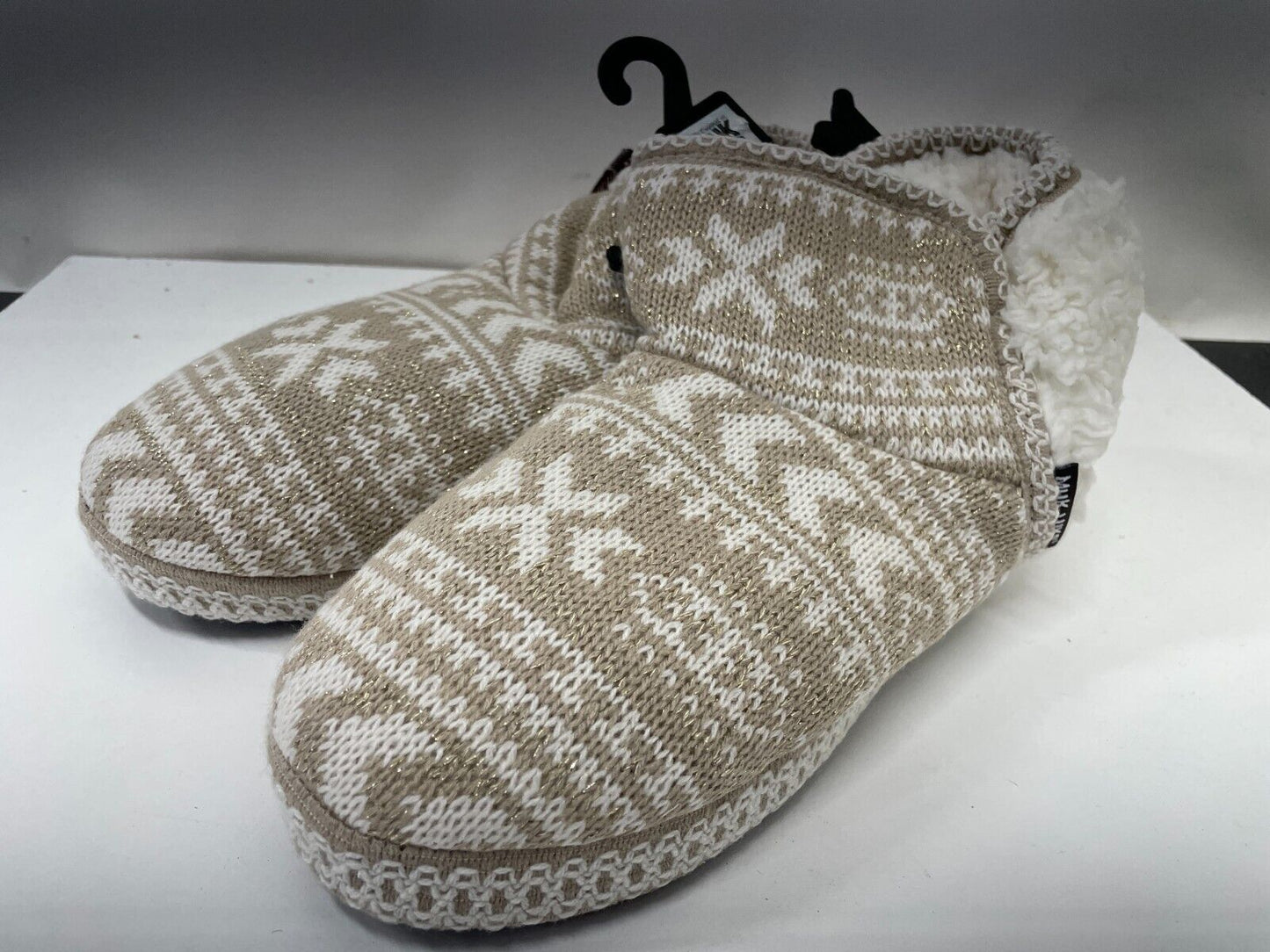 Muk Luks Womens M Anita Bootie Slipper Fairy Dust Cozy Faux Fur 1100024-270