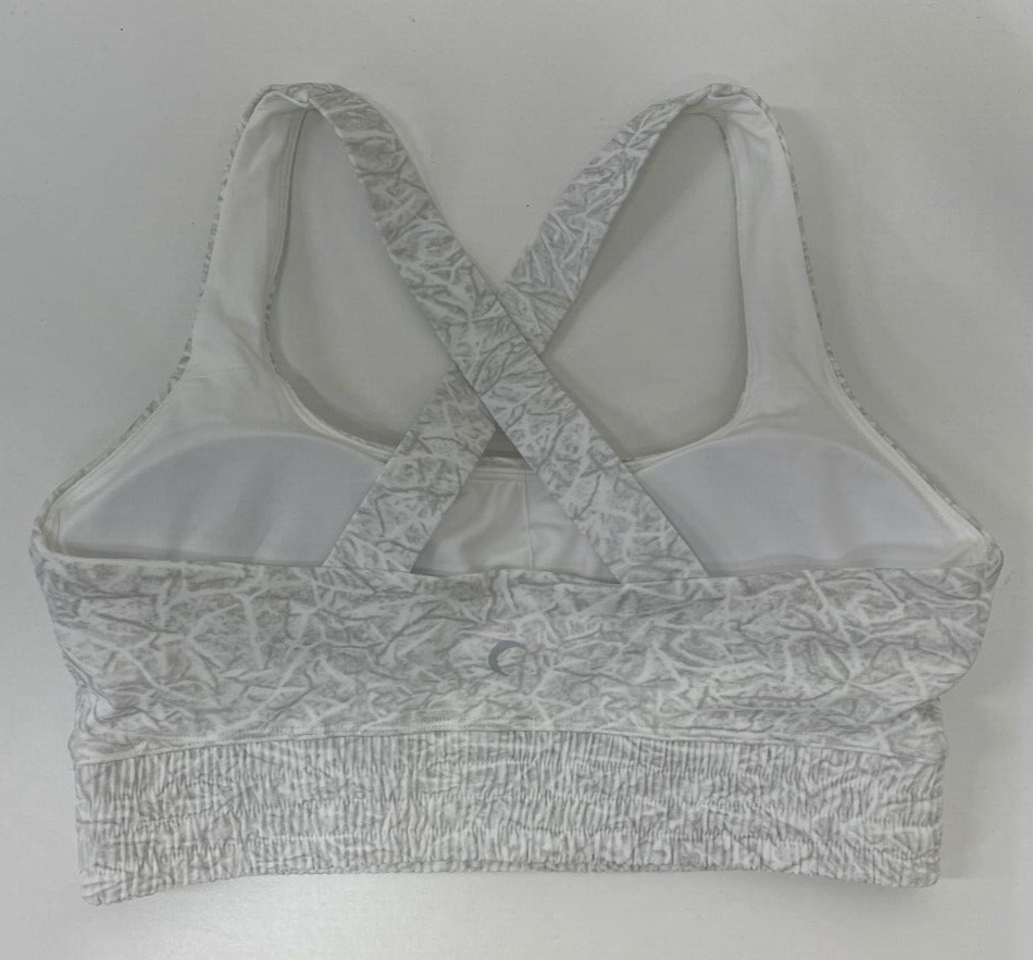 Zyia Active Womens 6-8 Sports Bra & Knife Waisted 7/8 Legging Set Pewter Fog Gym